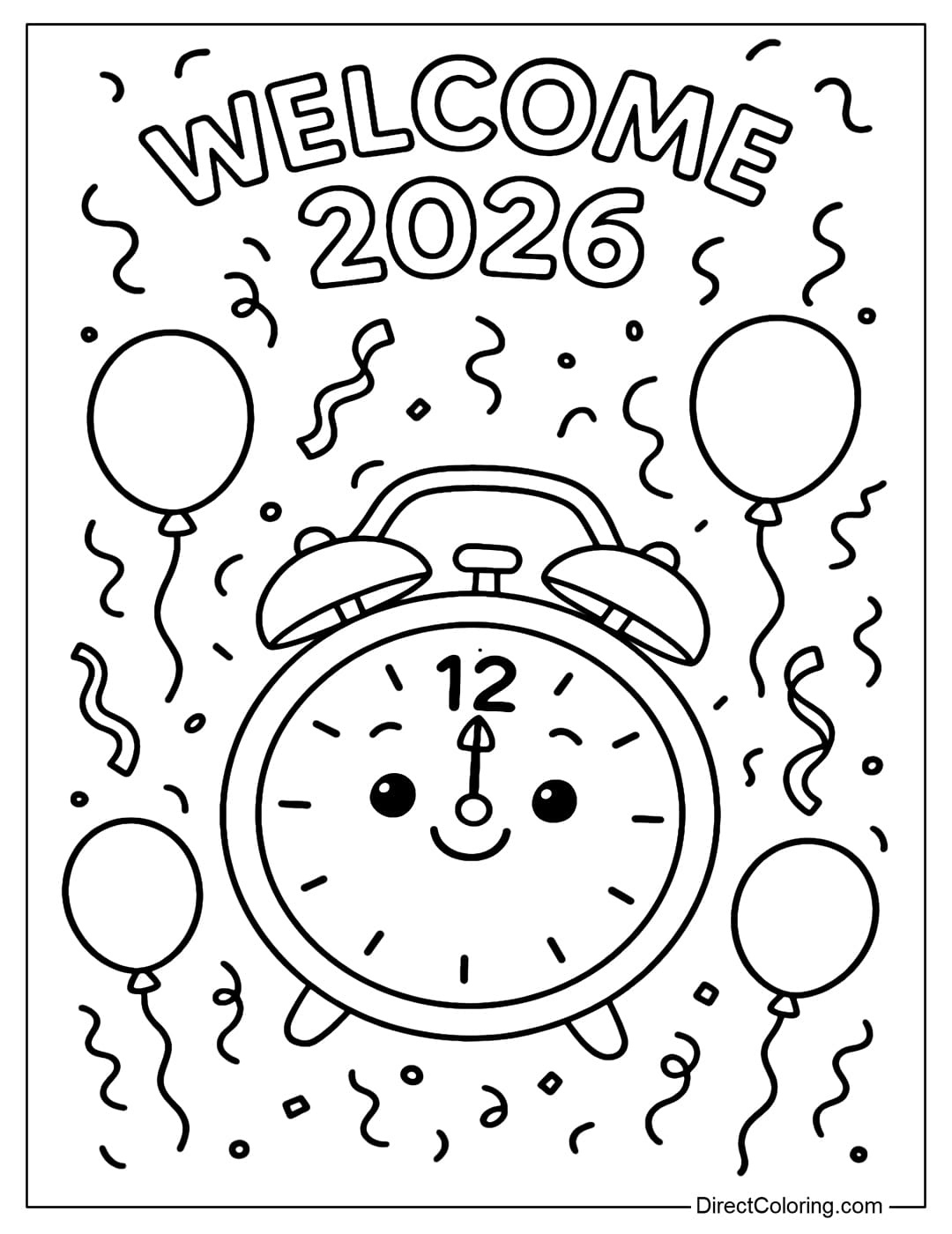New Year Coloring Pages - Free Pdf To Download And Print with Free Printable New Years Coloring Pages 2026