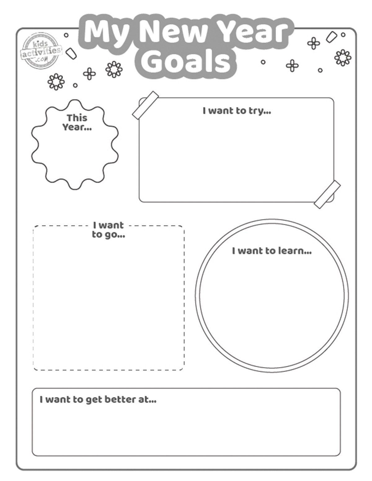 New Year Goals Template For Kids | Kids Activities Blog intended for Kids New Years Goals Printable