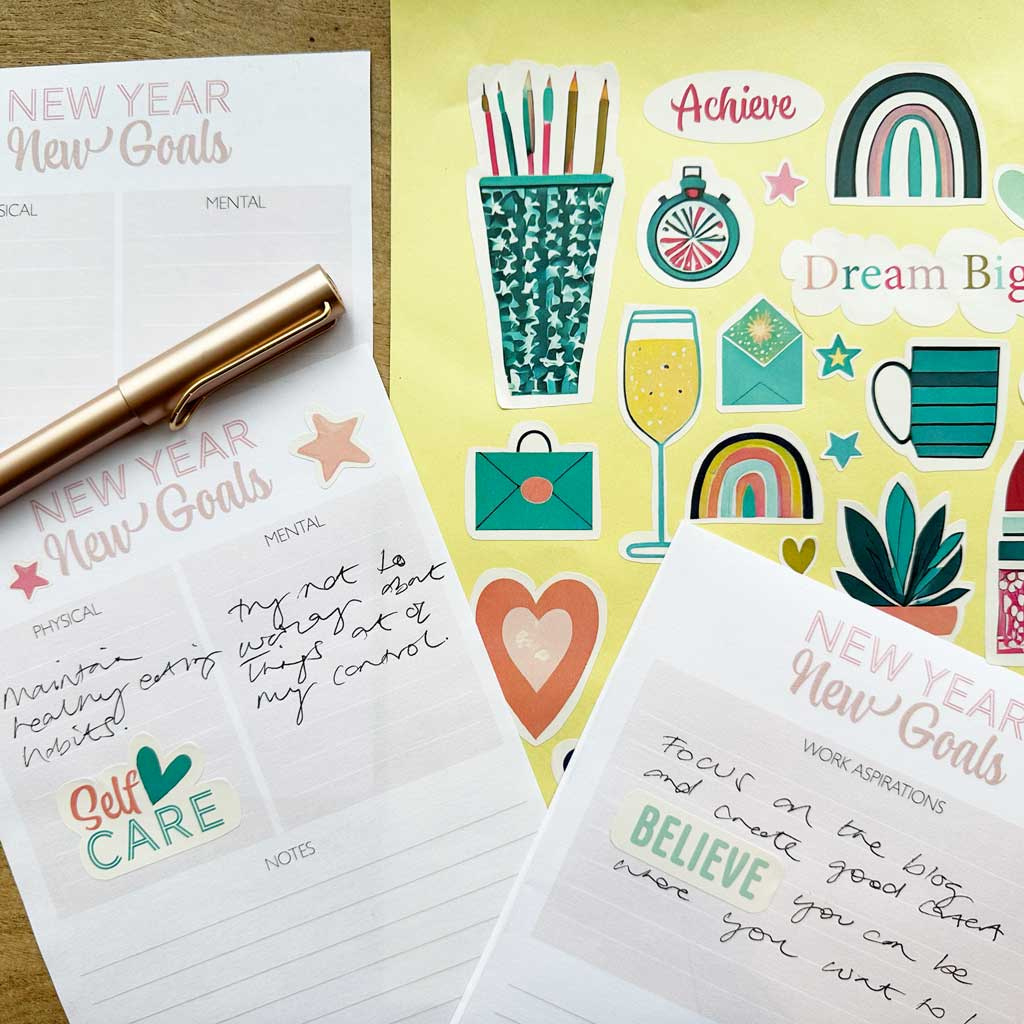 New Year New Goals: Free Printable Planner Page And Stickers regarding Free Printable New Year Stationery