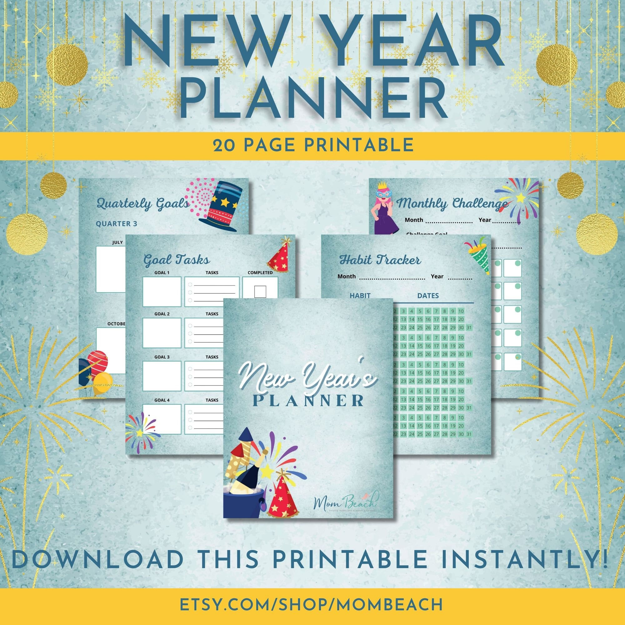 New Year Planner - 20 Seite Printable - 8,5 X 11 - Letter - Goal pertaining to New Year Planner Printable