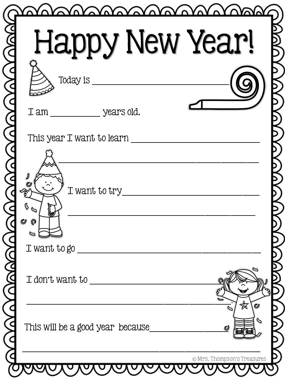 New Year Printables - Mrs. Thompson&amp;#039;S Treasures within New Year Printables For Preschool