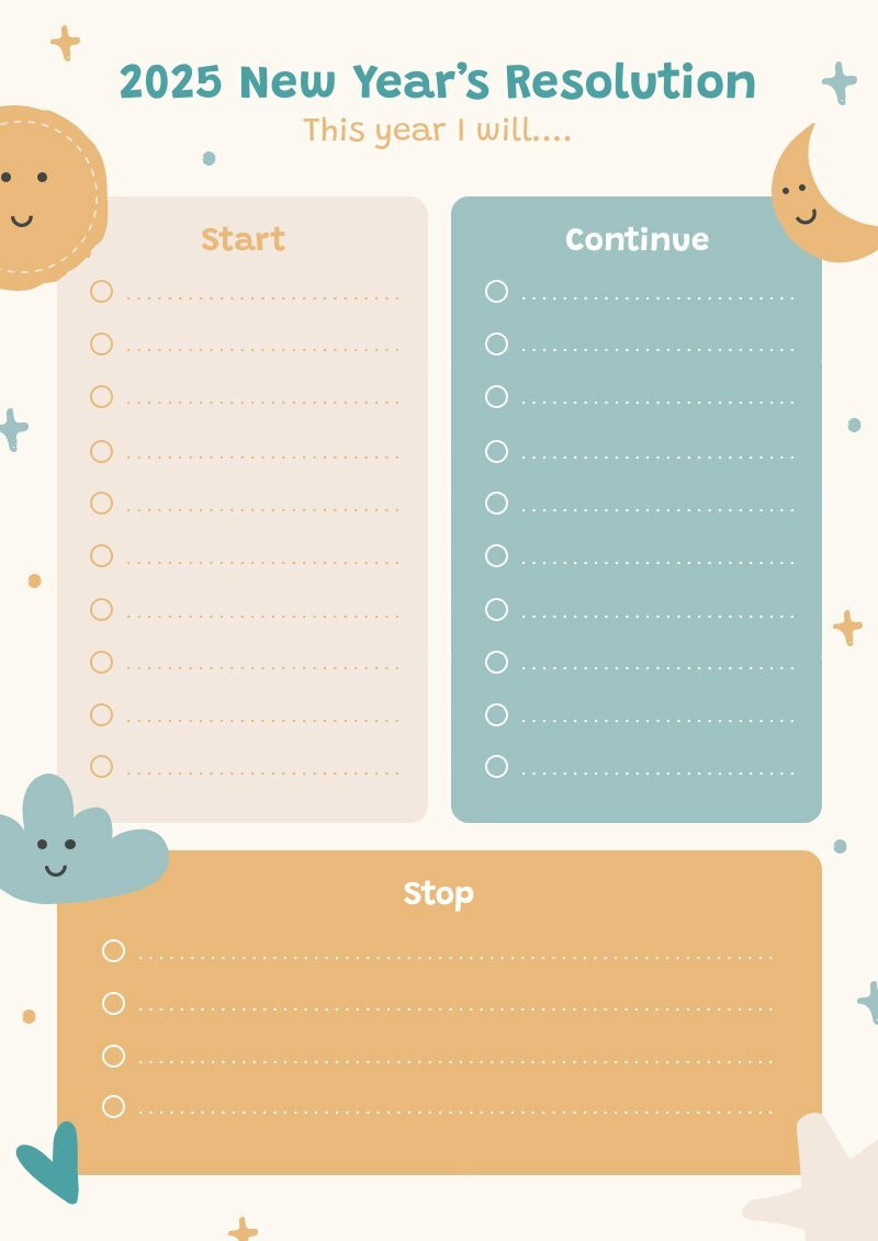 New Year Resolution | Free Schedule &amp;amp; Planner Template - Piktochart for Printable New Year Resolution Chart