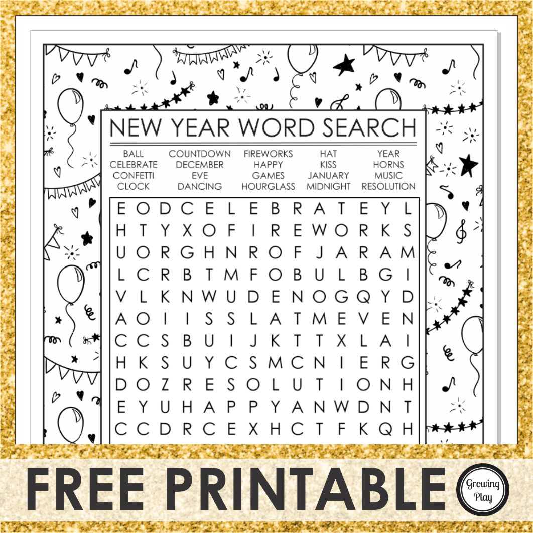 New Year Word Search - Free - Growing Play with regard to Free Printable New Year&amp;#039;S Games