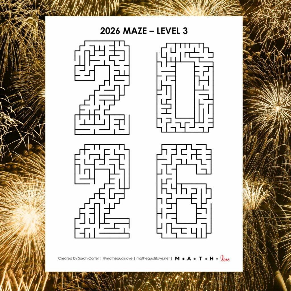 New Years 2026 Activities And Puzzles | Math = Love regarding Printable New Years Activities 2026