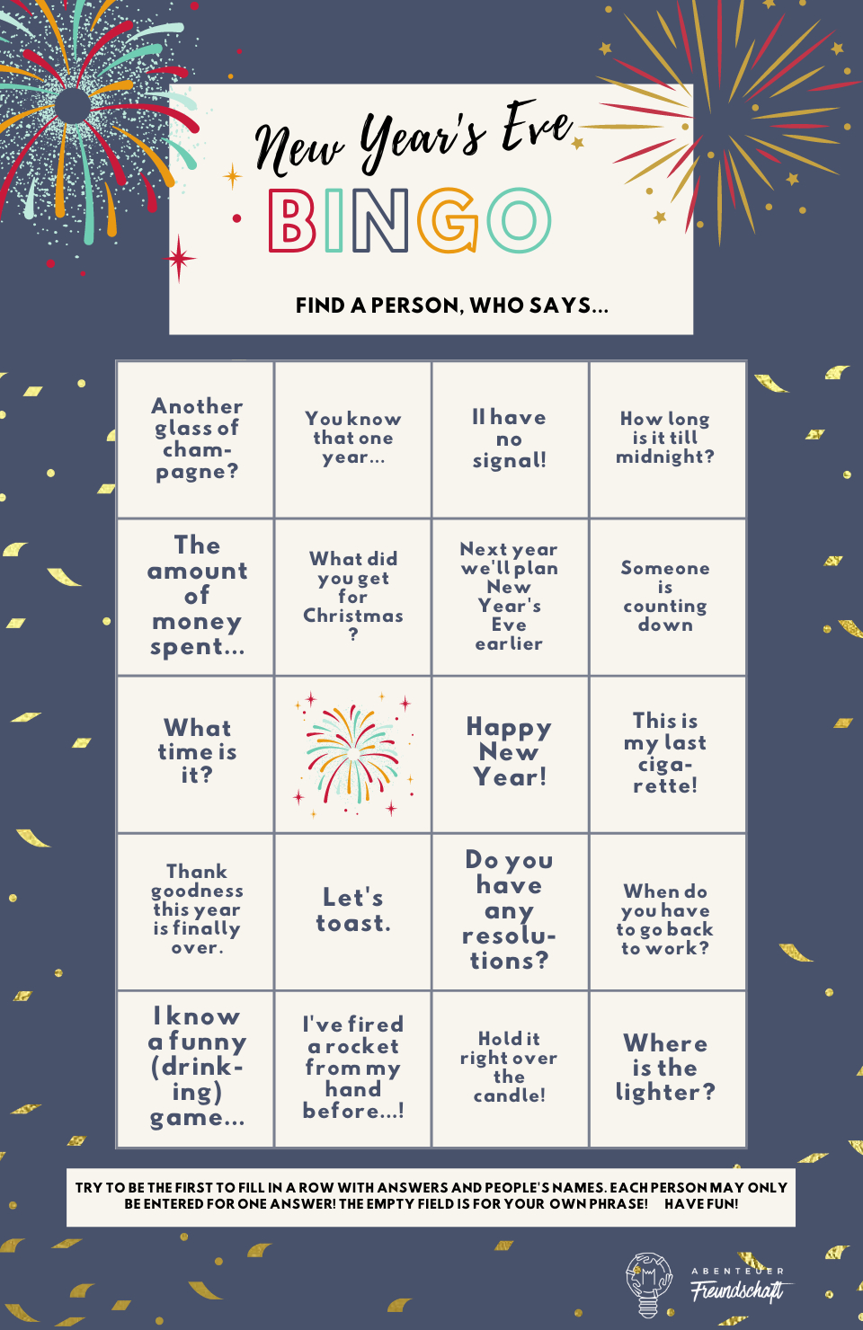 New Year&amp;#039;S Eve Bingo Printable With The Funniest Phrases within New Year&amp;#039;S Resolution Bingo Printable