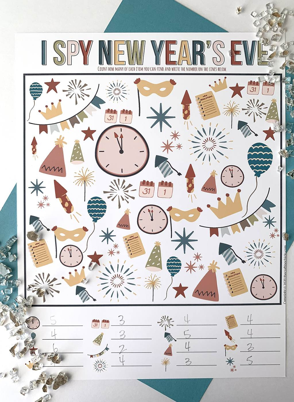 New Year&amp;#039;S Eve I Spy Printable Game - The Crafting Chicks inside New Year&amp;#039;S I Spy Printable