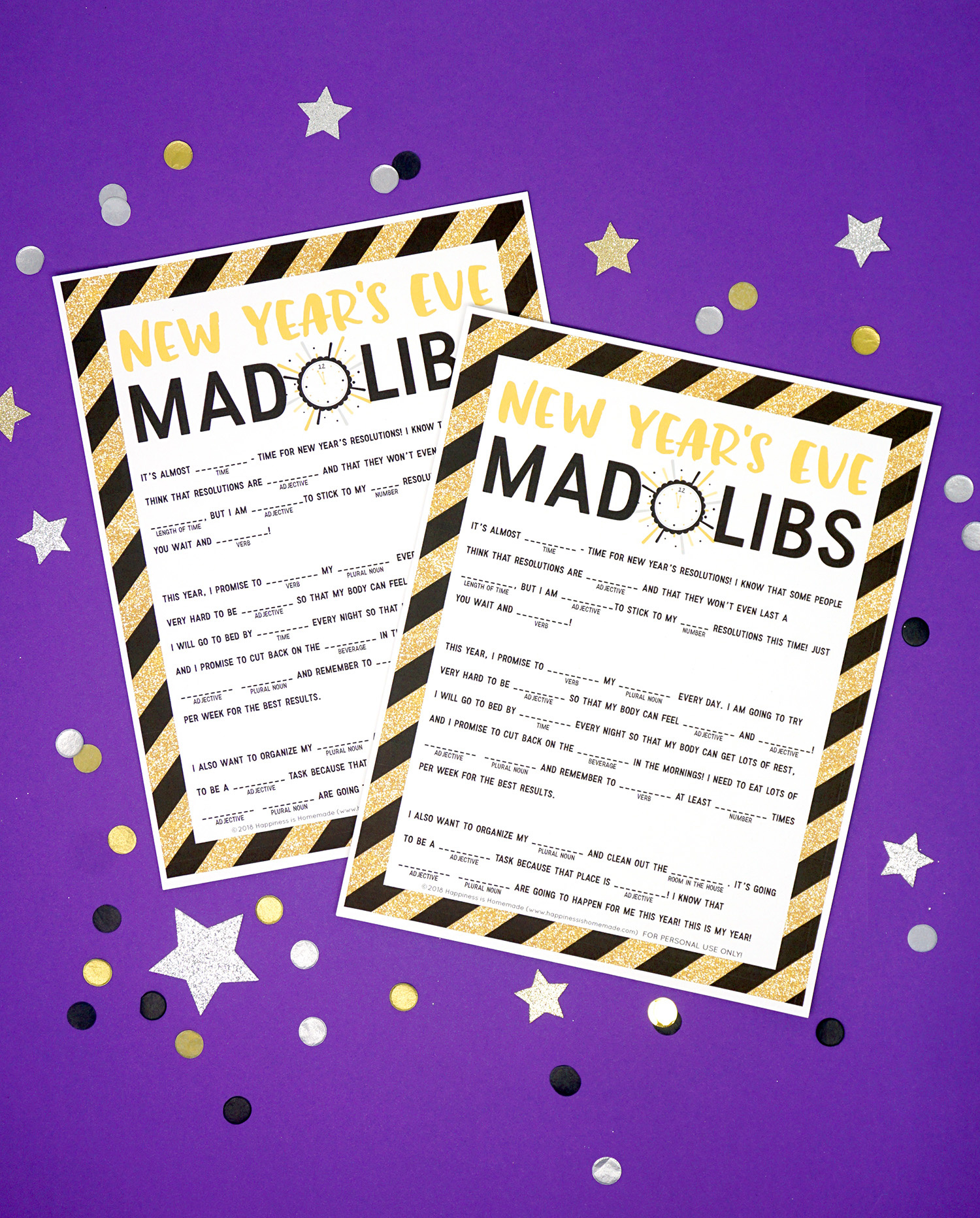 New Year&amp;#039;S Eve Mad Libs Printable - Happiness Is Homemade pertaining to New Year&amp;amp;#039;s Eve Mad Libs Printable