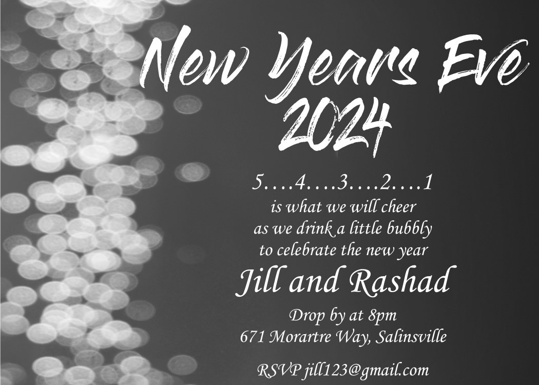 New Year&amp;#039;S Eve Party Invitations 2025 in New Years Eve Party Invitations Printable