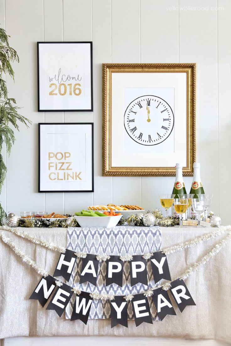 New Year&amp;#039;S Eve Printable Set throughout Printable New Years Eve Decorations