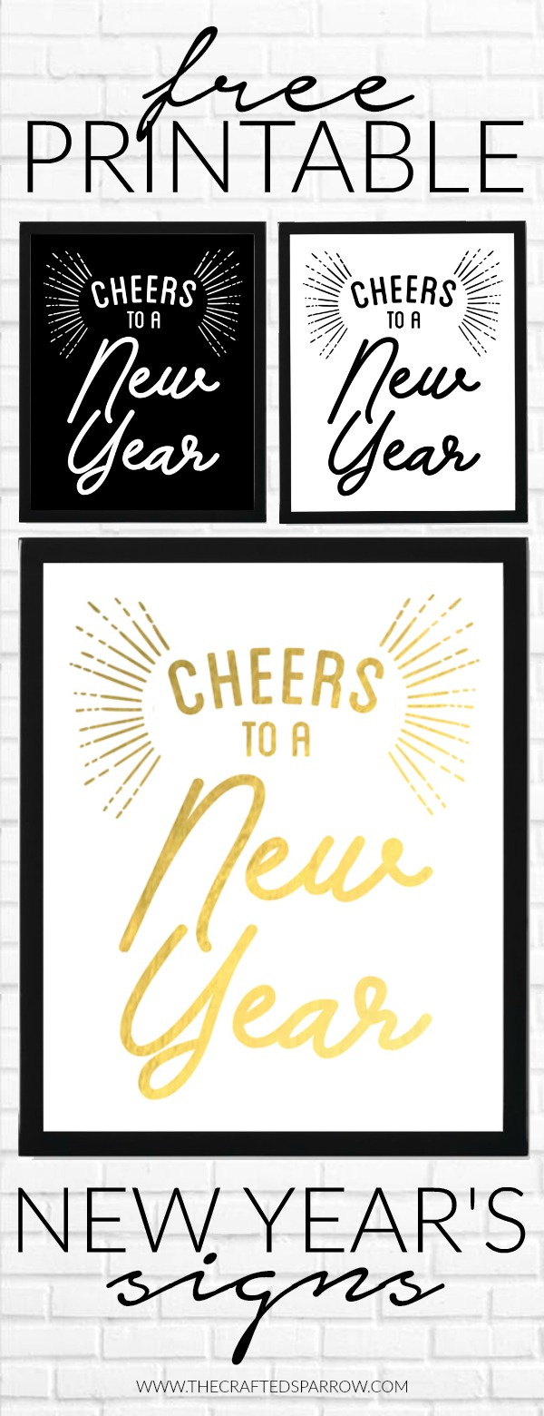 New Year&amp;#039;S Eve Printable Sign Decor - The Crafted Sparrow regarding Printable New Years Eve Decorations