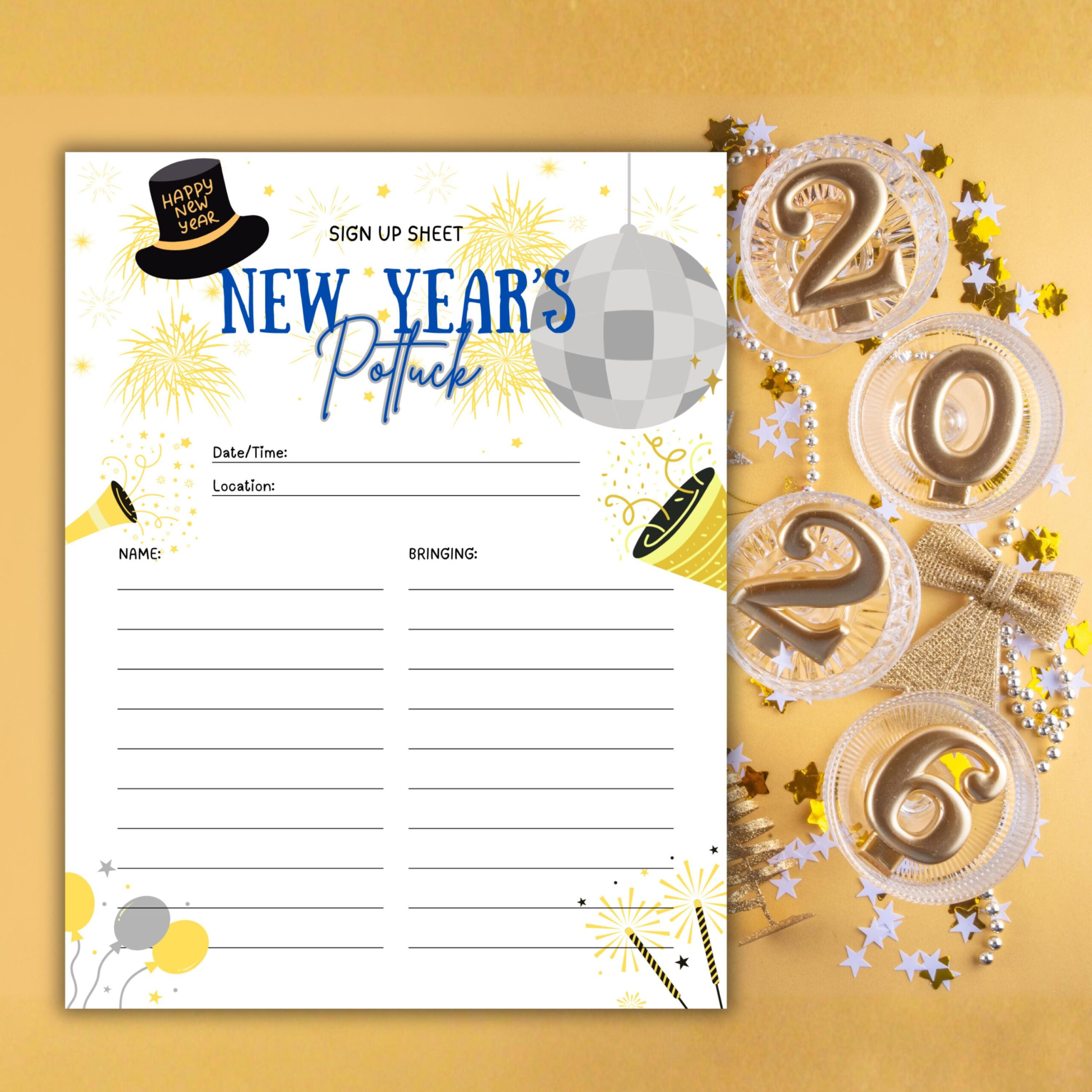 New Year&amp;#039;S Eve Printable Sign - Etsy with regard to Free Printable Happy New Year Signs