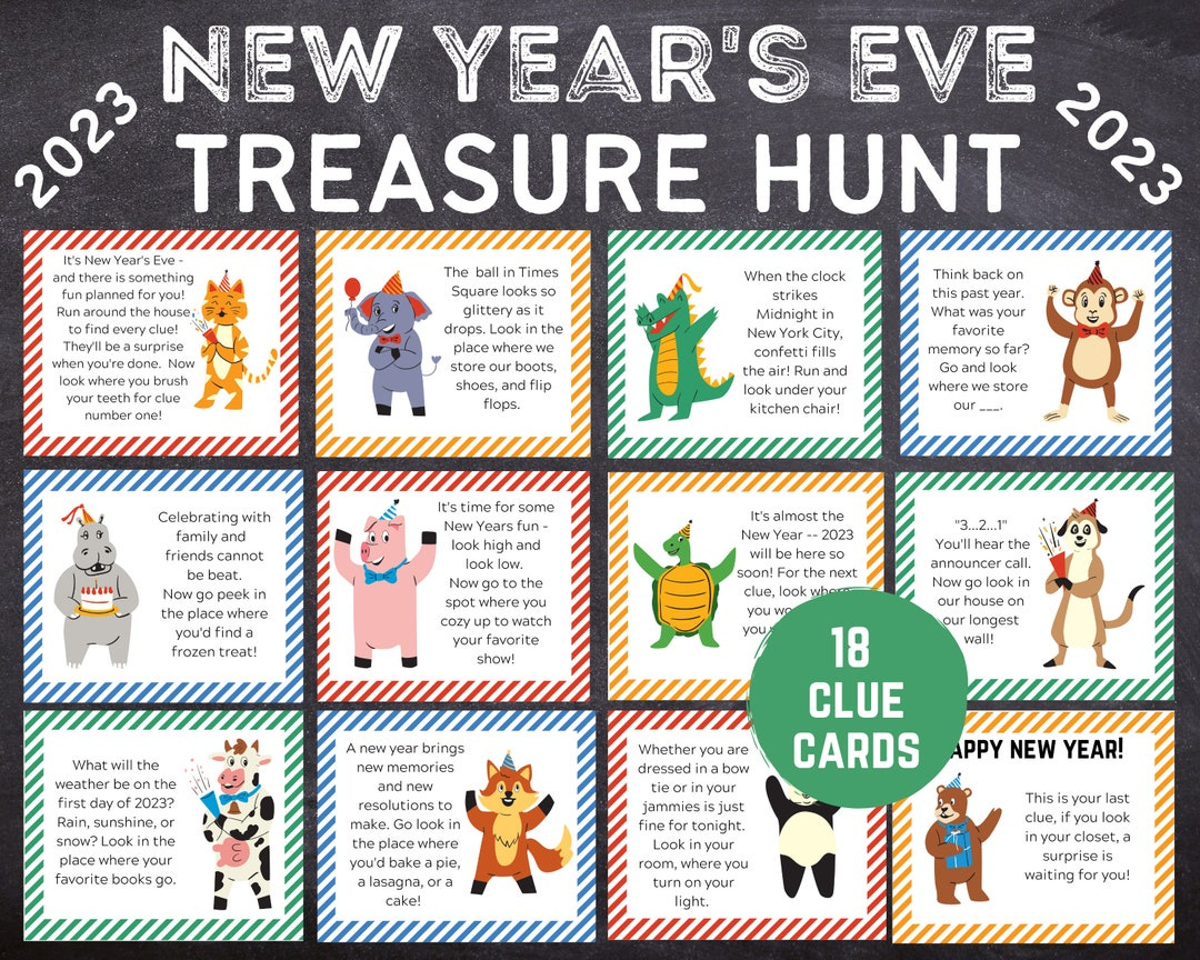 New Years Eve Scavenger Hunt For Kids | Instant Download Pdf | New throughout Free Printable New Years Scavenger Hunt