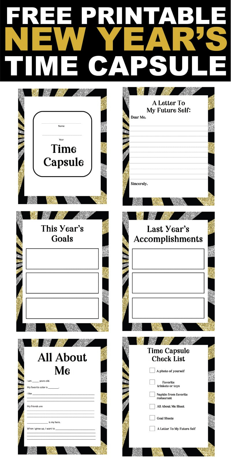 New Year&amp;#039;S Eve Time Capsule Ideas (Free Printable) - Play Party Plan for New Years Time Capsule Printable