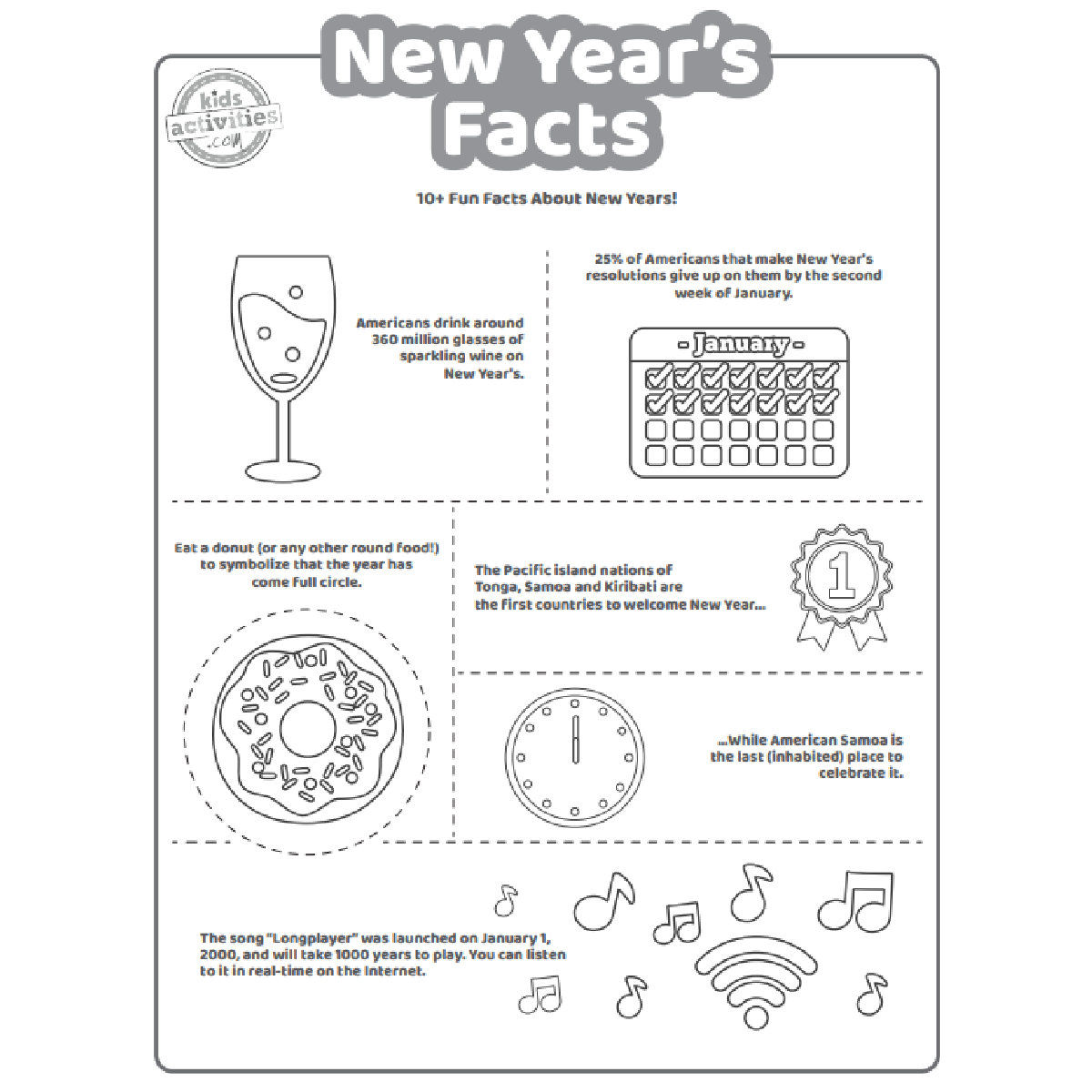 New Year&amp;#039;S Facts For Kids You Can Print | Kids Activities Blog in New Year&amp;#039;S Worksheets Printable