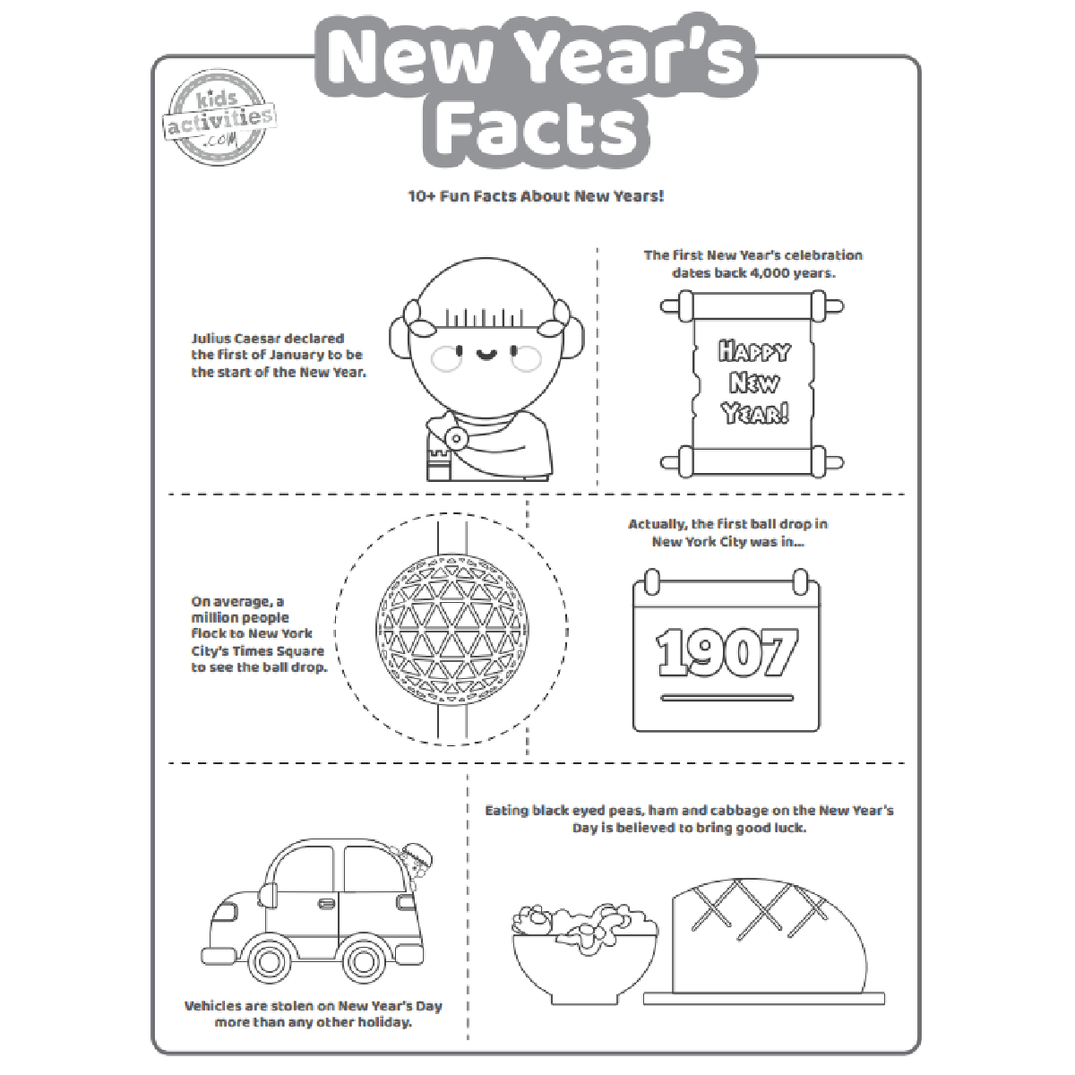 New Year&amp;#039;S Facts For Kids You Can Print | Kids Activities Blog throughout New Year&amp;amp;#039;s Worksheets Printable