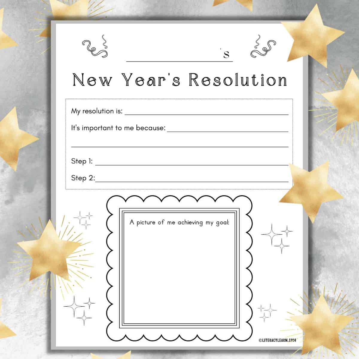 New Year'S Resolution Free Worksheet - Literacy Learn inside New Year's Resolution Printable Free