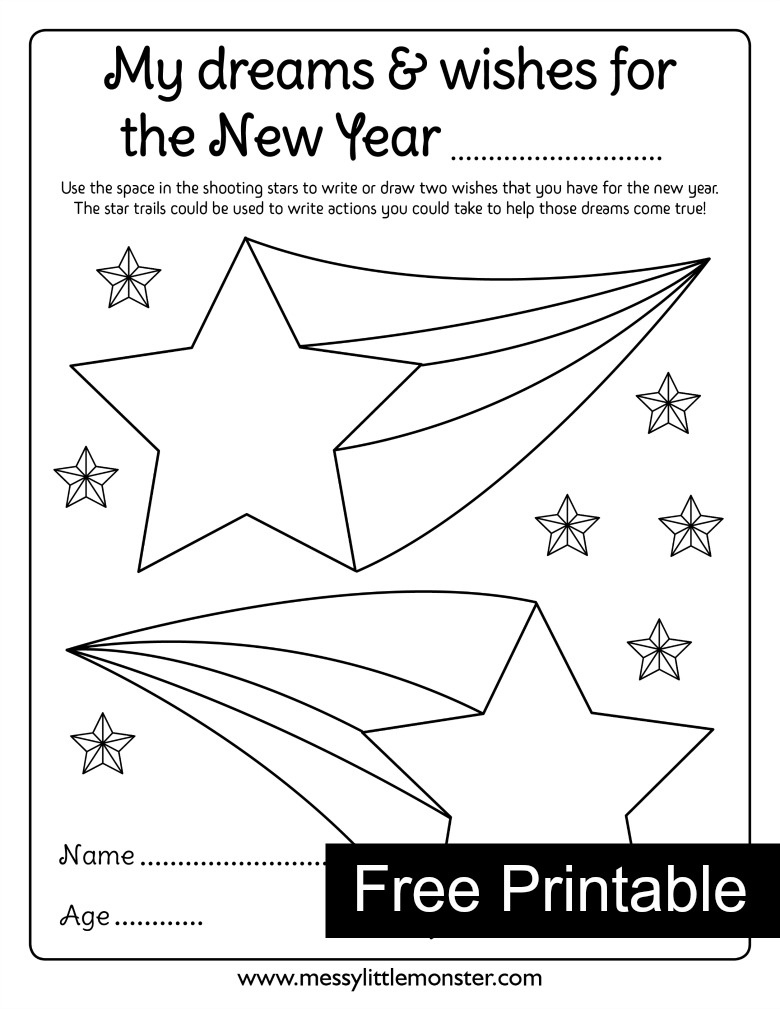 New Years Resolution Worksheet - Messy Little Monster throughout New Year Free Printable Worksheets