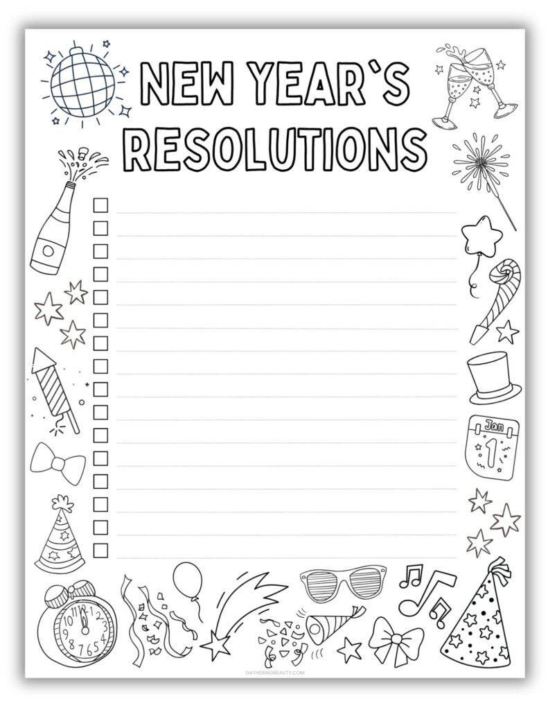 New Year&amp;#039;S Resolution Worksheet - Newlyworksheets in Free New Year&amp;#039;S Resolution Printables