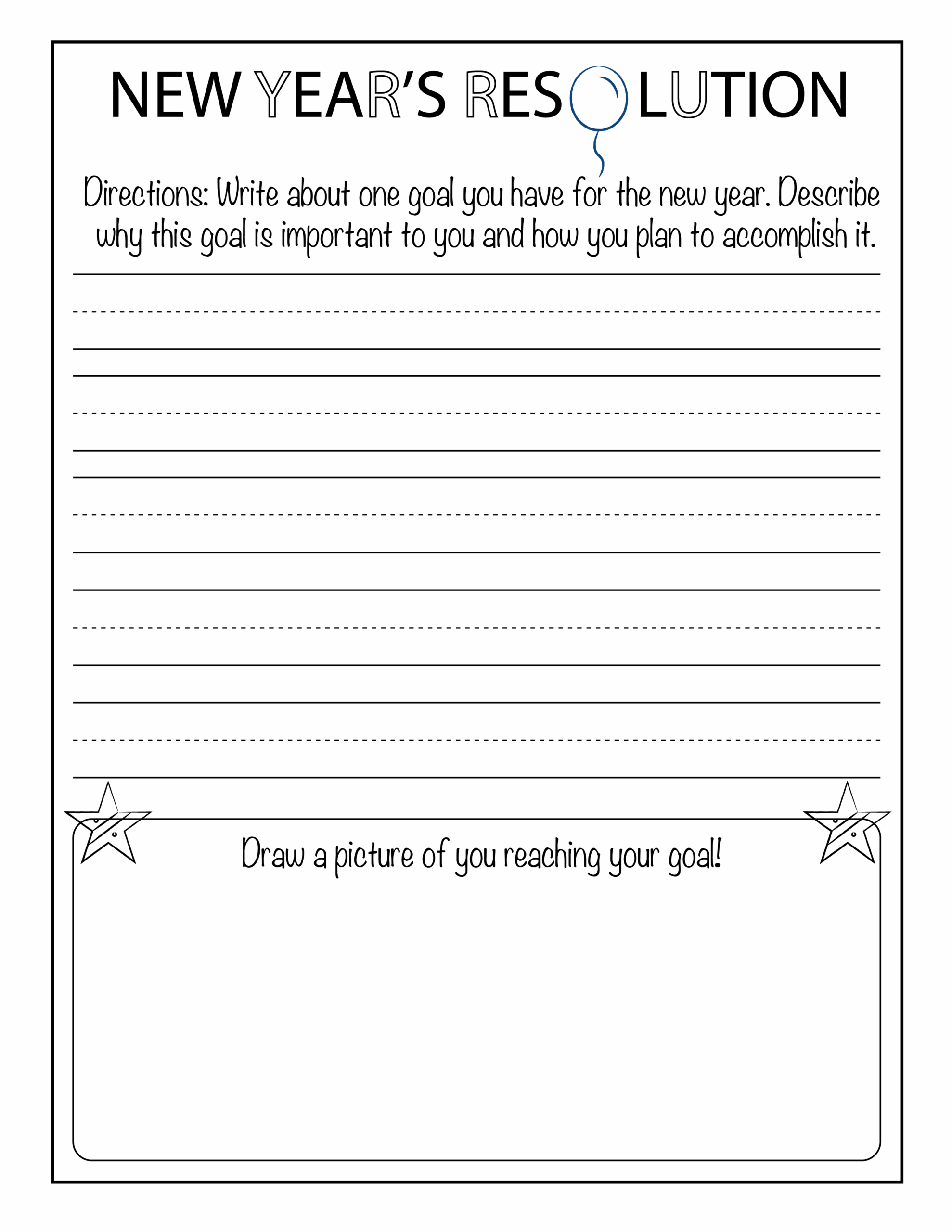 New Year&amp;#039;S Resolution Worksheet - Newlyworksheets inside New Year&amp;#039;S Resolution Pages Printable