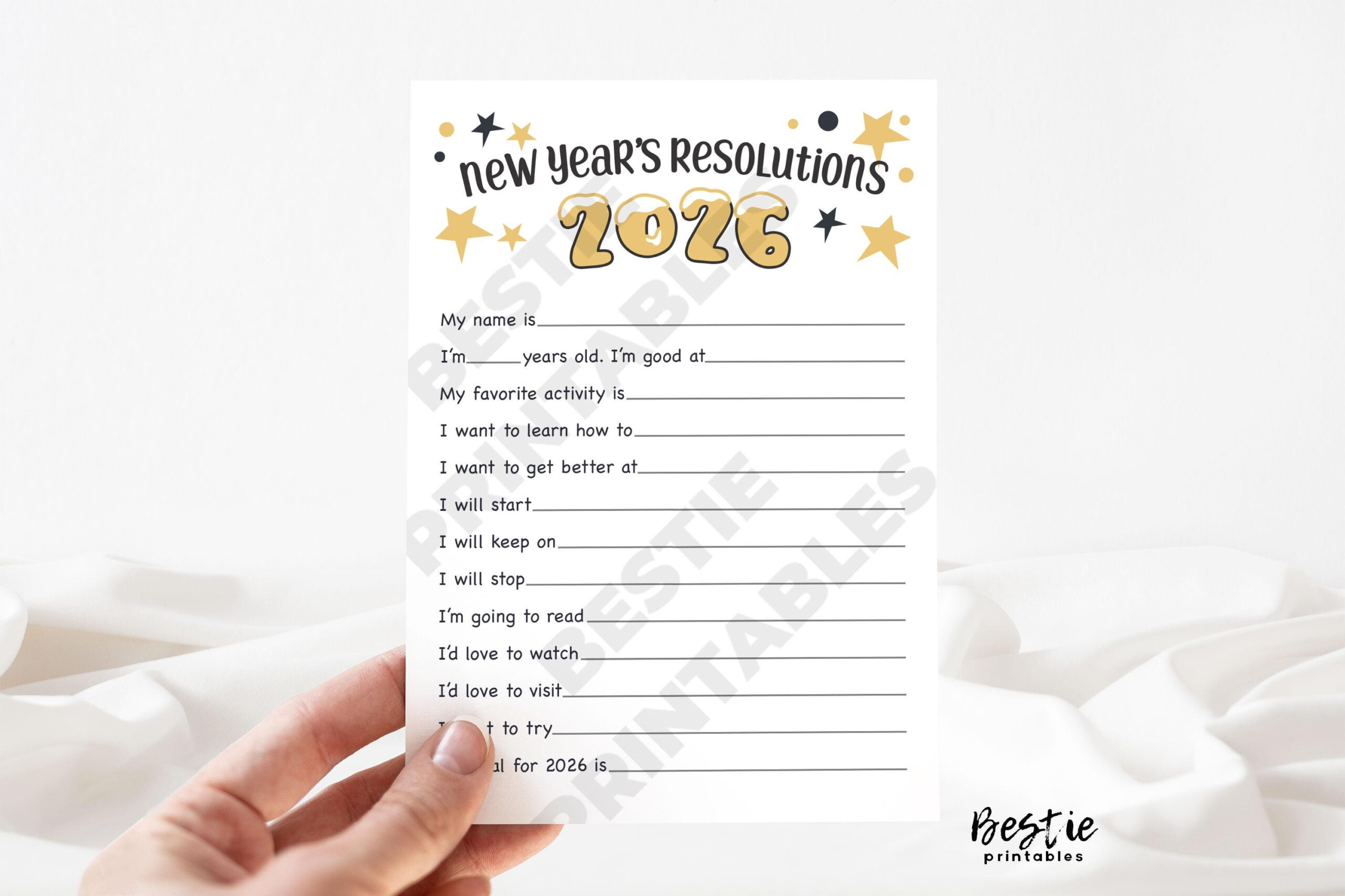 New Years Resolutions Cards 2026, New Years Resolution Printable within New Year&amp;#039;S Resolutions Printable 2026