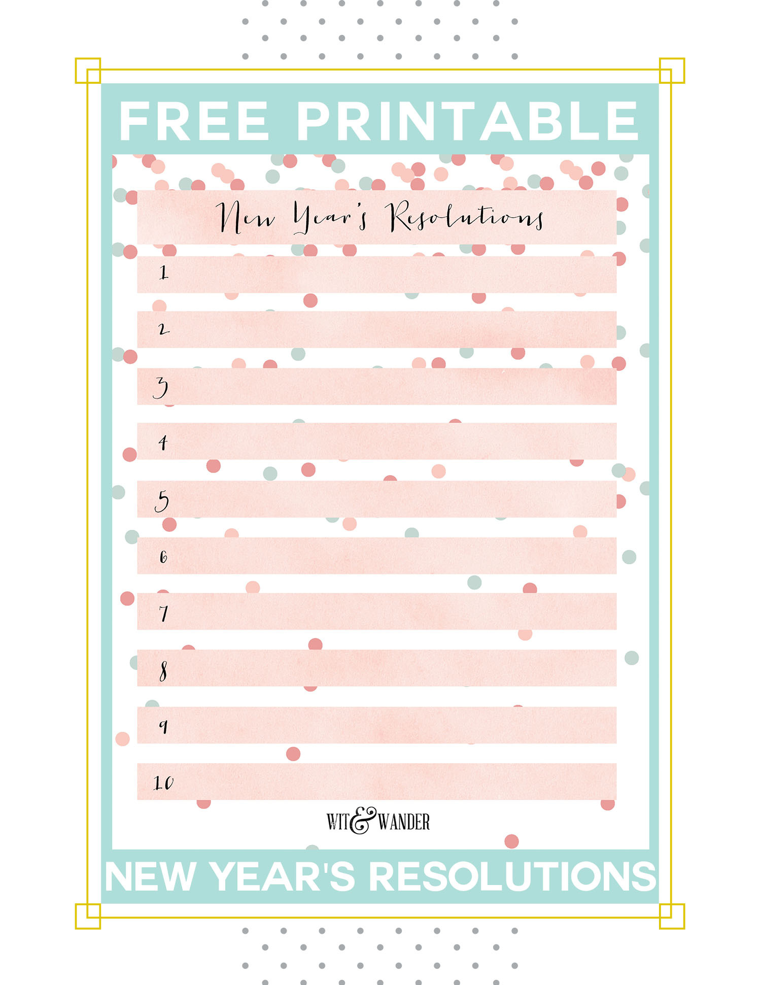 New Year&amp;#039;S Resolutions {Plus A Free Printable} - Our Handcrafted Life within New Year&amp;#039;S Resolutions Printable