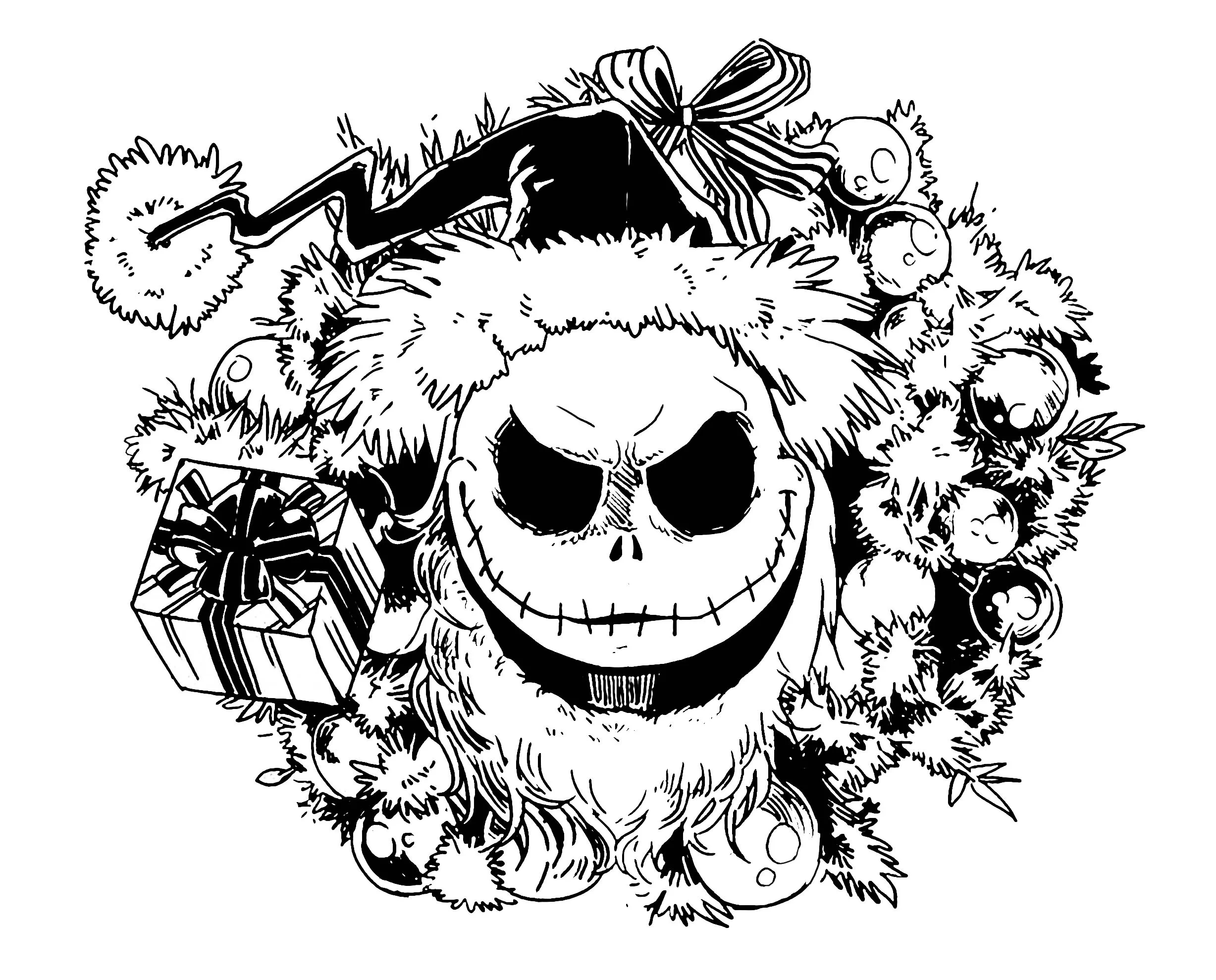 Nighmare Before Christmas - Christmas Coloring Pages For Adults pertaining to Nightmare Before Christmas Printables