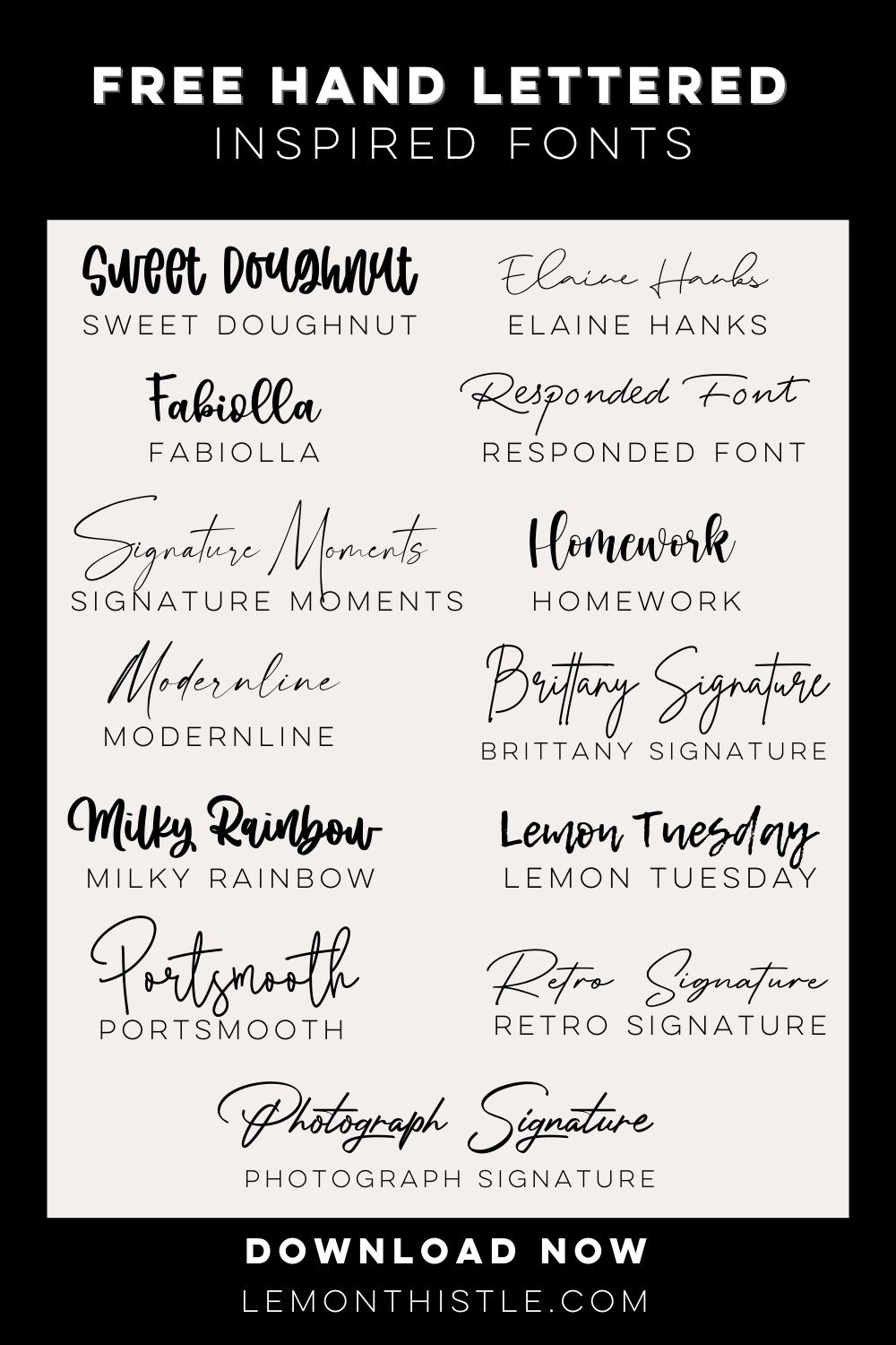 No Hand Lettering? Fake It With Fonts! - Lemon Thistle with Free Printable Fonts No Download