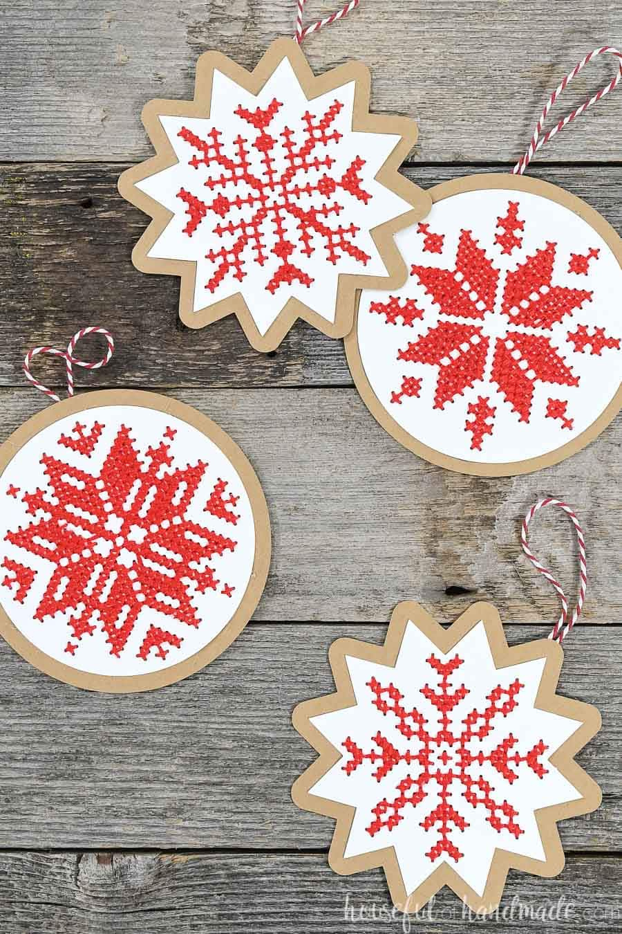 Nordic Cross-Stitch Ornaments in Free Printable Christmas Ornament Cross Stitch Patterns