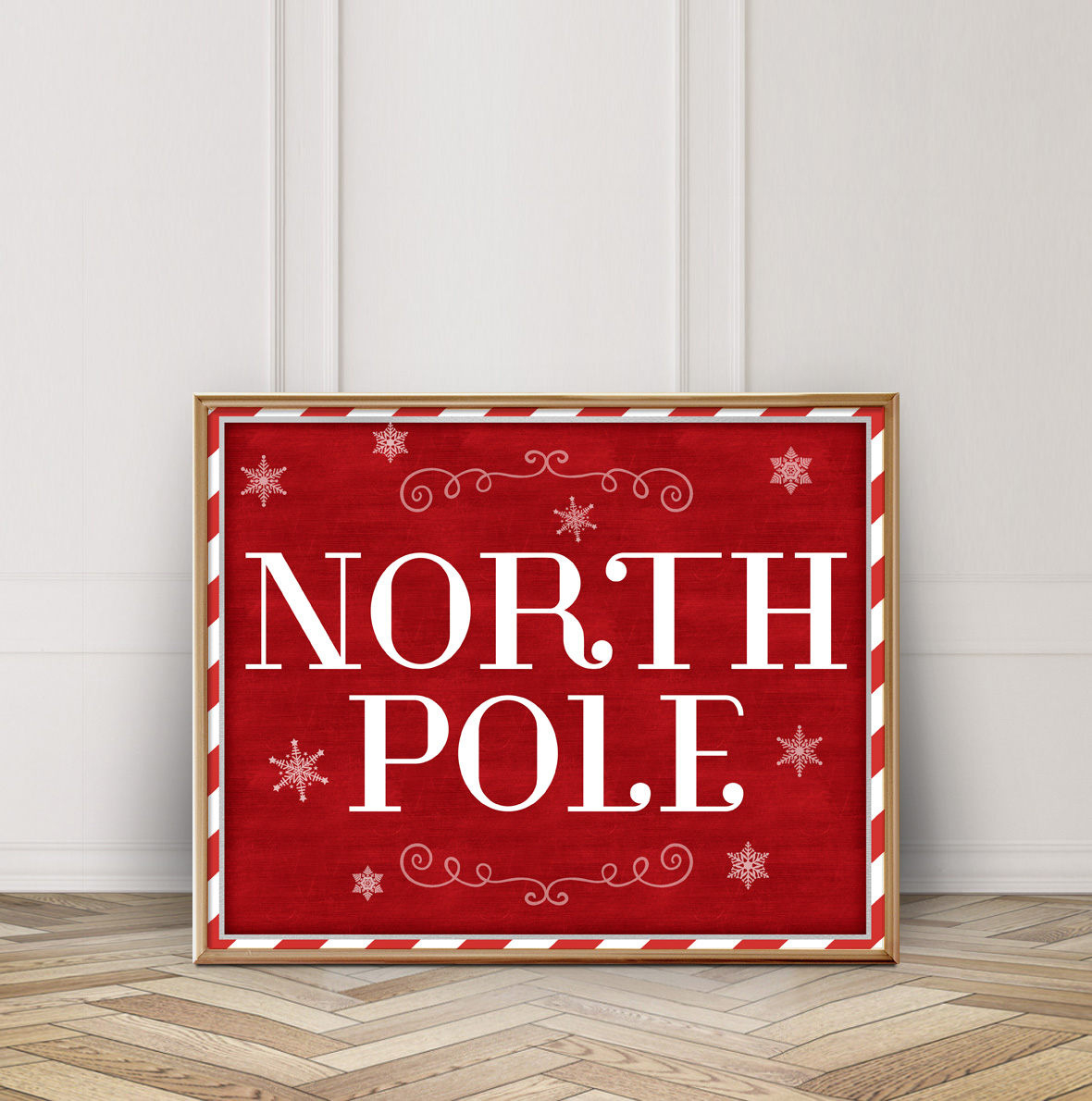 North Pole Printable-North Pole Sign-Christmas North Pole with North Pole Sign Printable