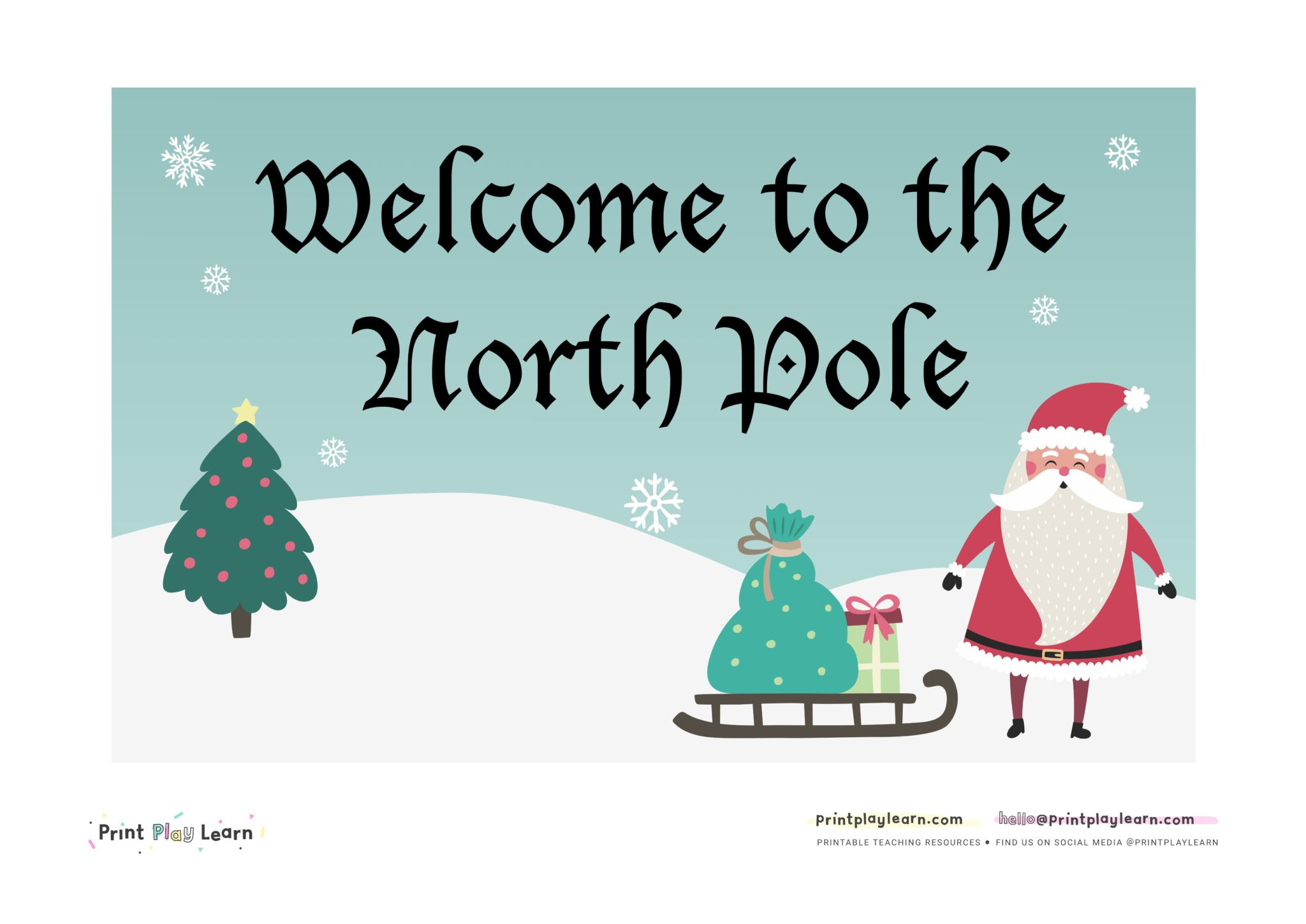 North Pole Sign - Printable Teaching Resources - Print Play Learn with North Pole Sign Printable