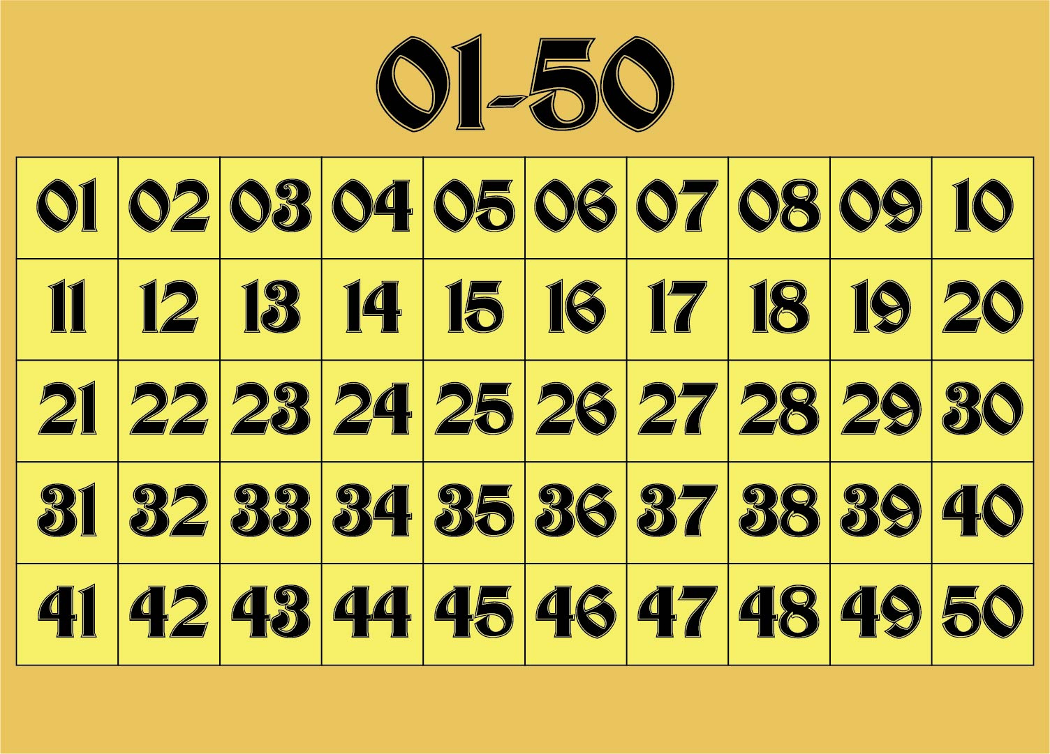 Numbers 1- 50 - 10 Free Pdf Printables | Printablee throughout Free Large Printable Numbers 1-50