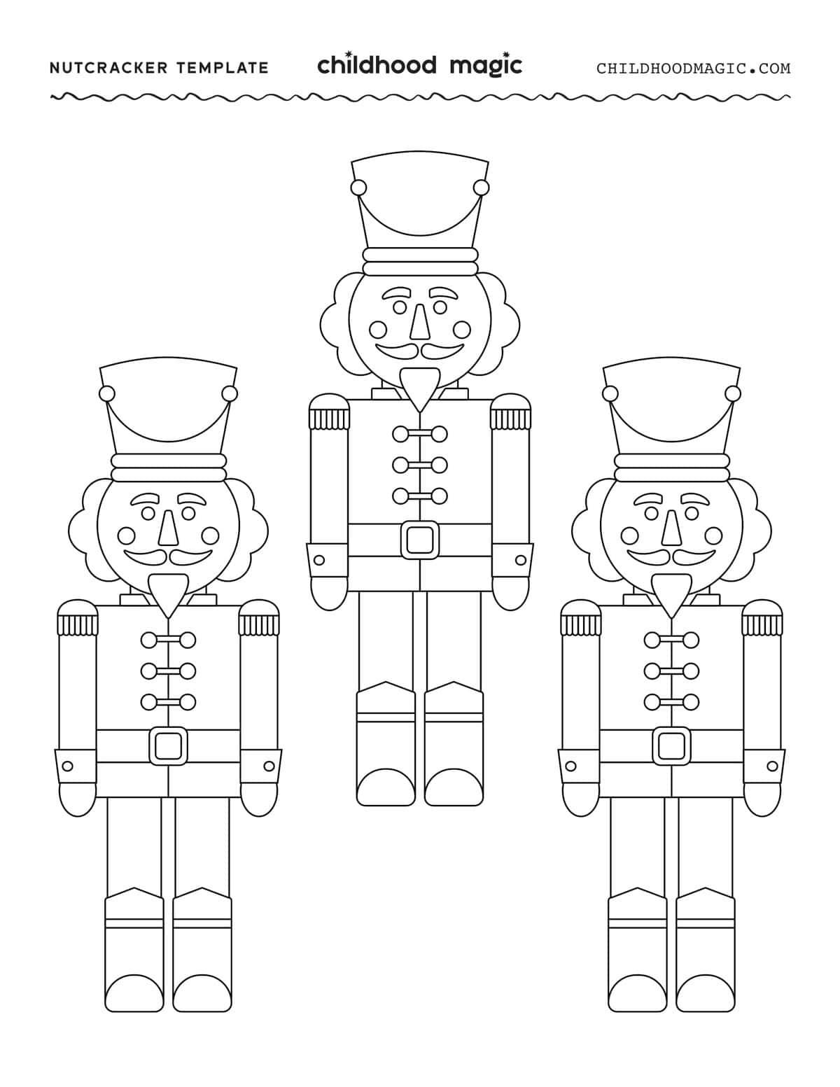 Nutcracker Coloring Page - Free Printable Template - Childhood Magic inside Nutcracker Stencil Printable