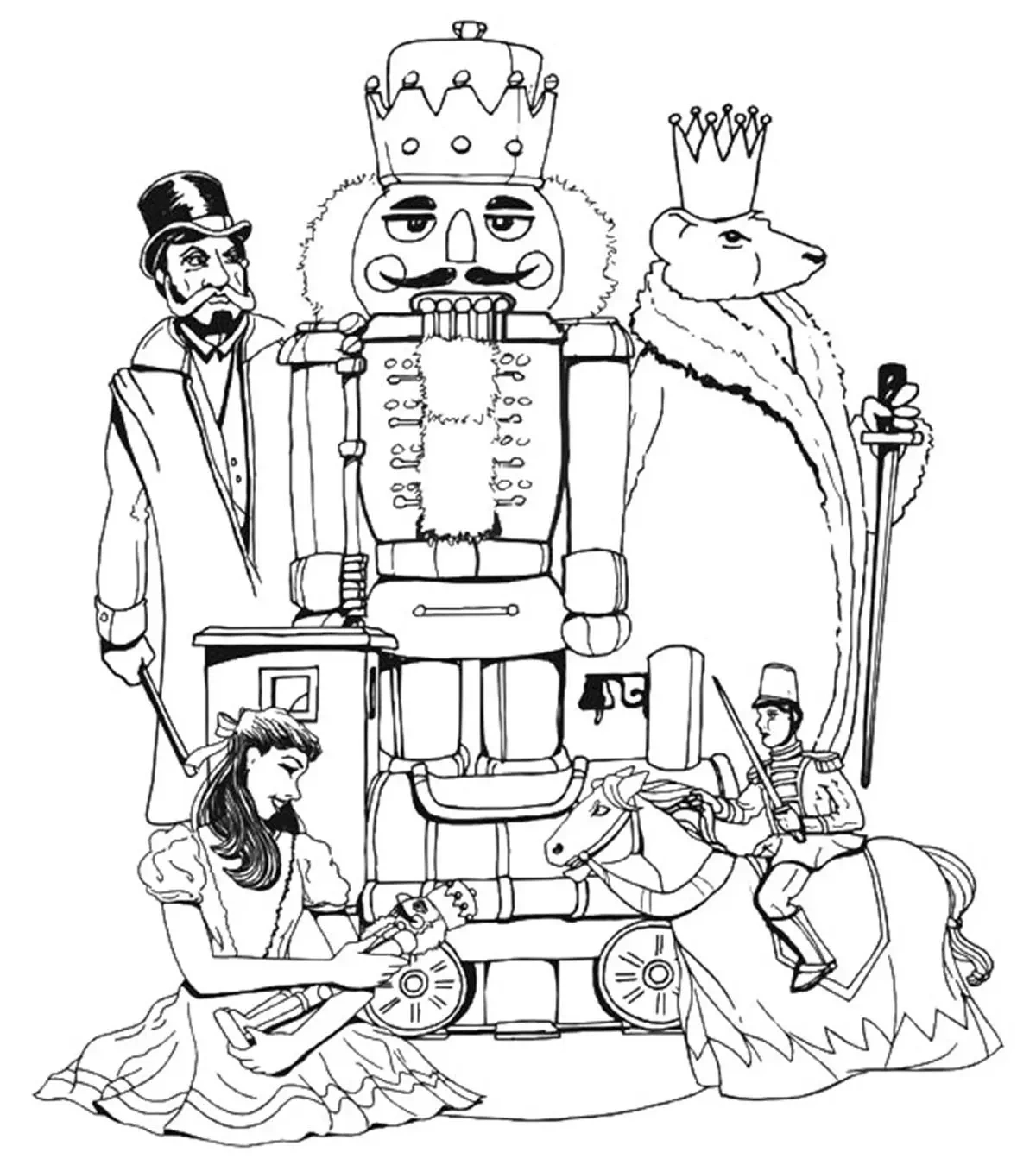 Nutcracker Coloring Pages For Kids: 10 Free Printables in Nutcracker Coloring Pages Printable