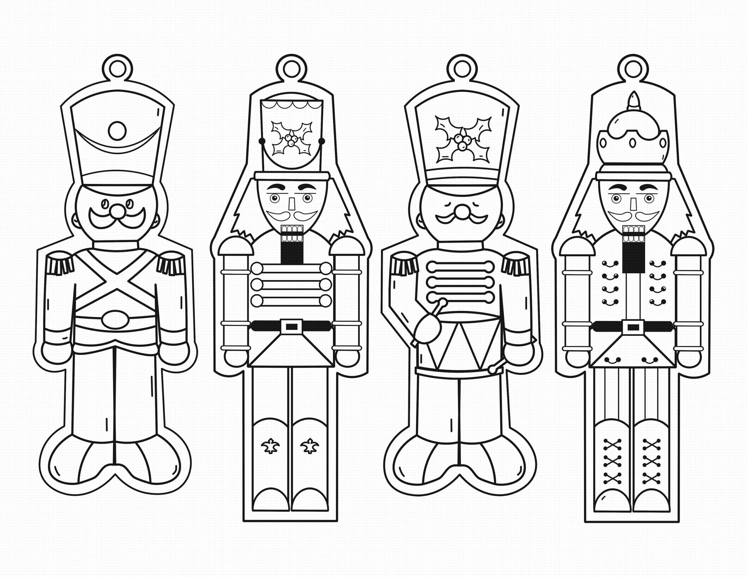 Nutcracker Cut And Color Ornaments Printable | Toy Soldier Christmas Craft For Kids | Diy Ornament Templates | Instant Pdf Download throughout Nutcracker Ornament Printable