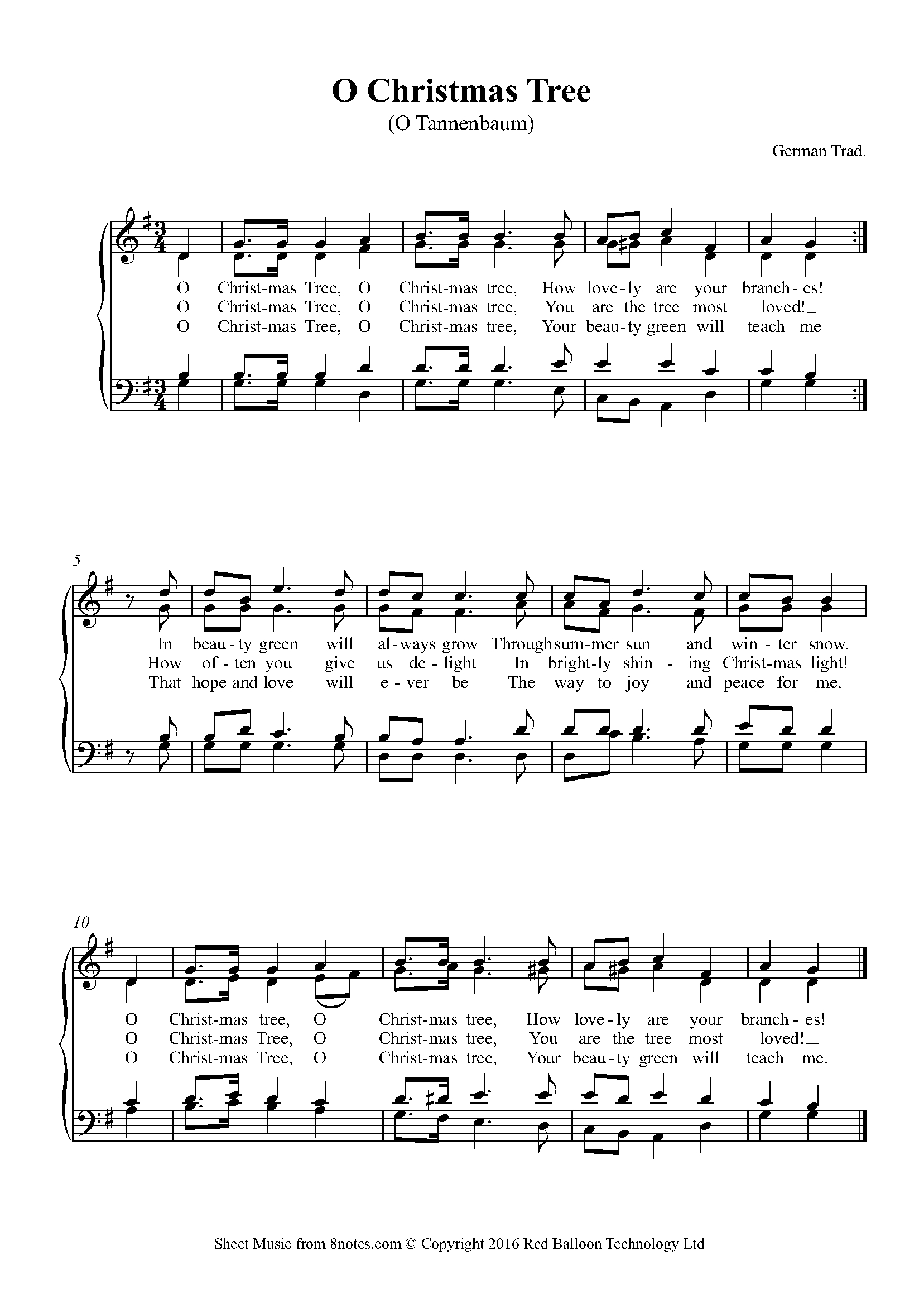 O Christmas Tree For Choir - Free Sheet Music For Choir | 8Notes within Printable Oh Christmas Tree Sheet Music