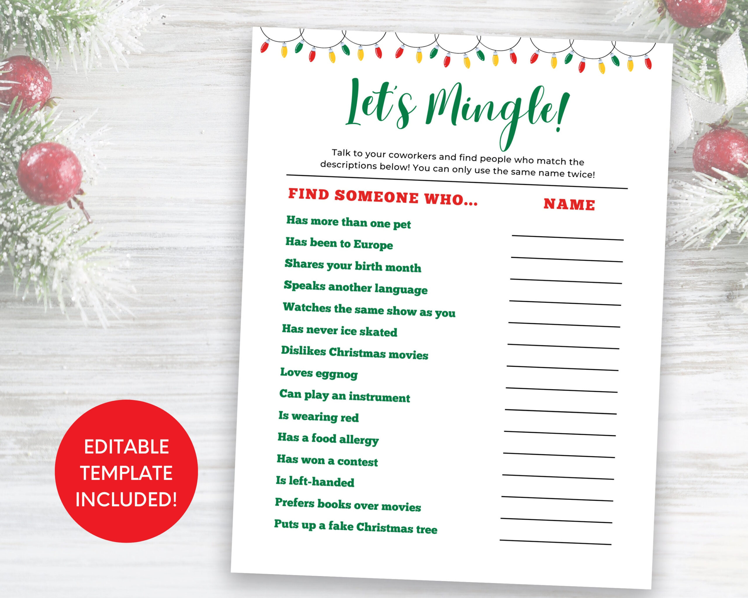 Office Christmas Party Game, Holiday Office Party Game, Office Ice with regard to Christmas Party Games For Work Printable