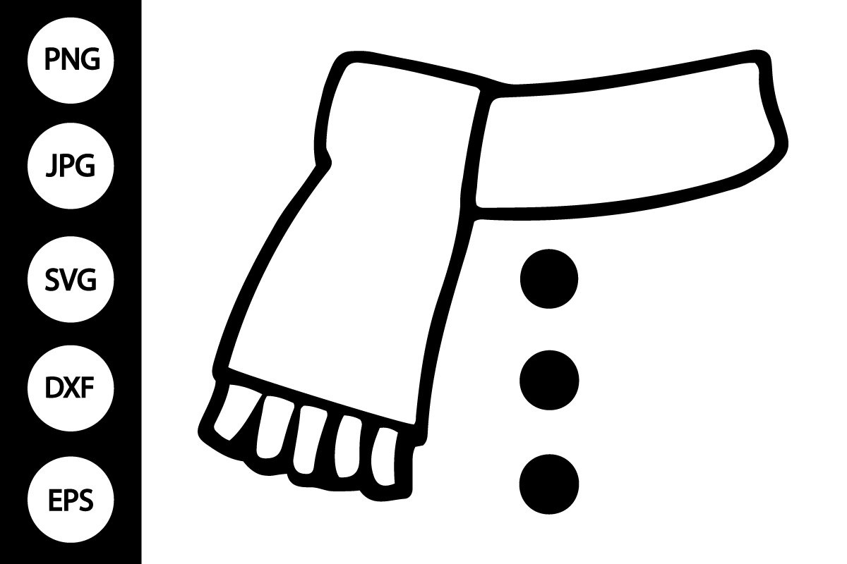 Outline Snowman Scarf Svg, Coloring Page (4485279) with Printable Snowman Scarf