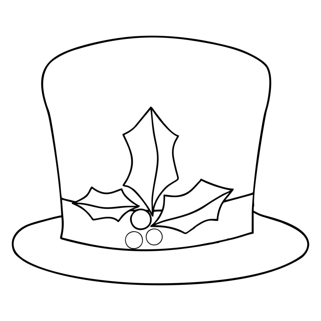 Outline Snowman Top Hat Free Printable Paper Hat Template throughout Printable Snowman Top Hat