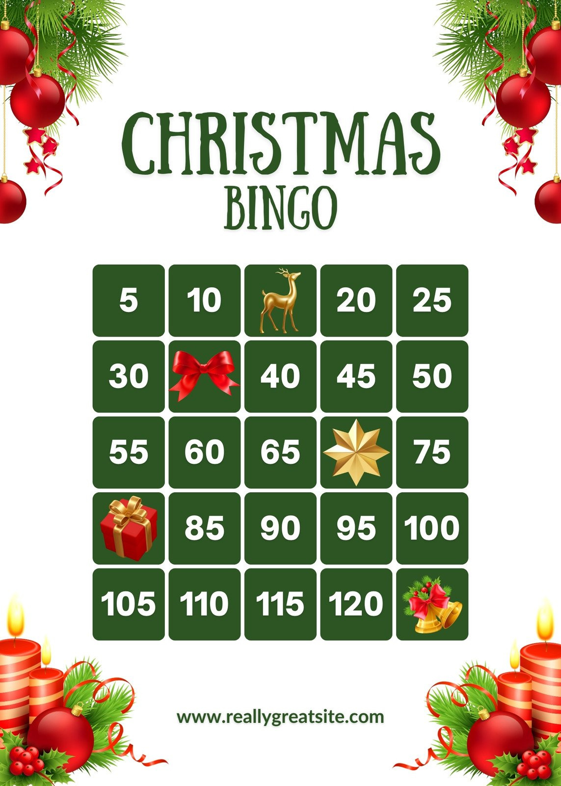 Page 2 - Free Printable Christmas Bingo Card Templates | Canva for 50 Printable Christmas Bingo Card Free
