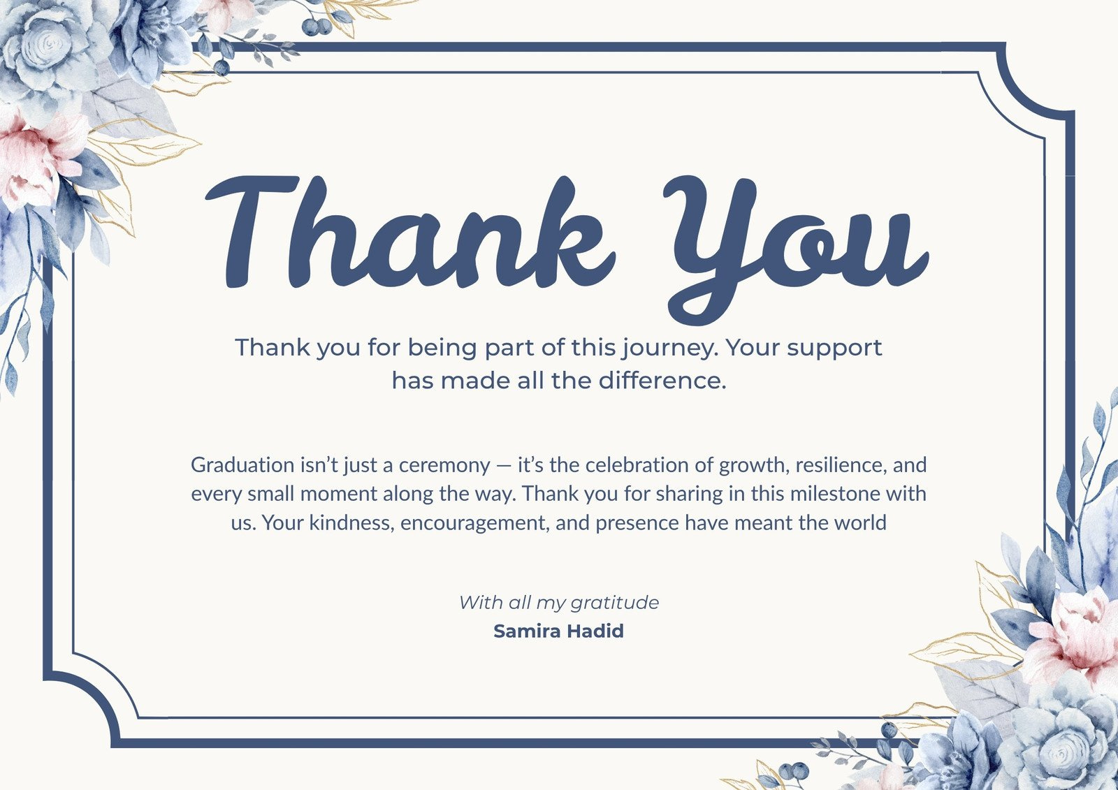 Page 3 - Free And Printable Custom Graduation Card Templates | Canva in Printable Free Thank You Cards For Graduation