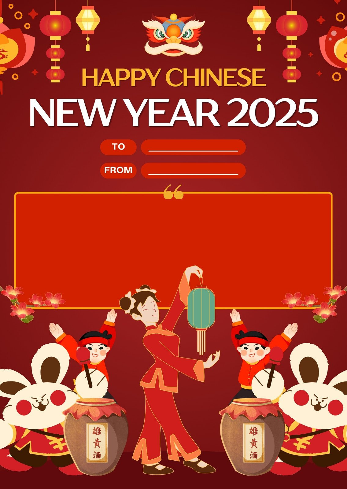 Page 3 - Free Custom Printable Lunar New Year Card Templates | Canva with Chinese New Year Cards Free Printable