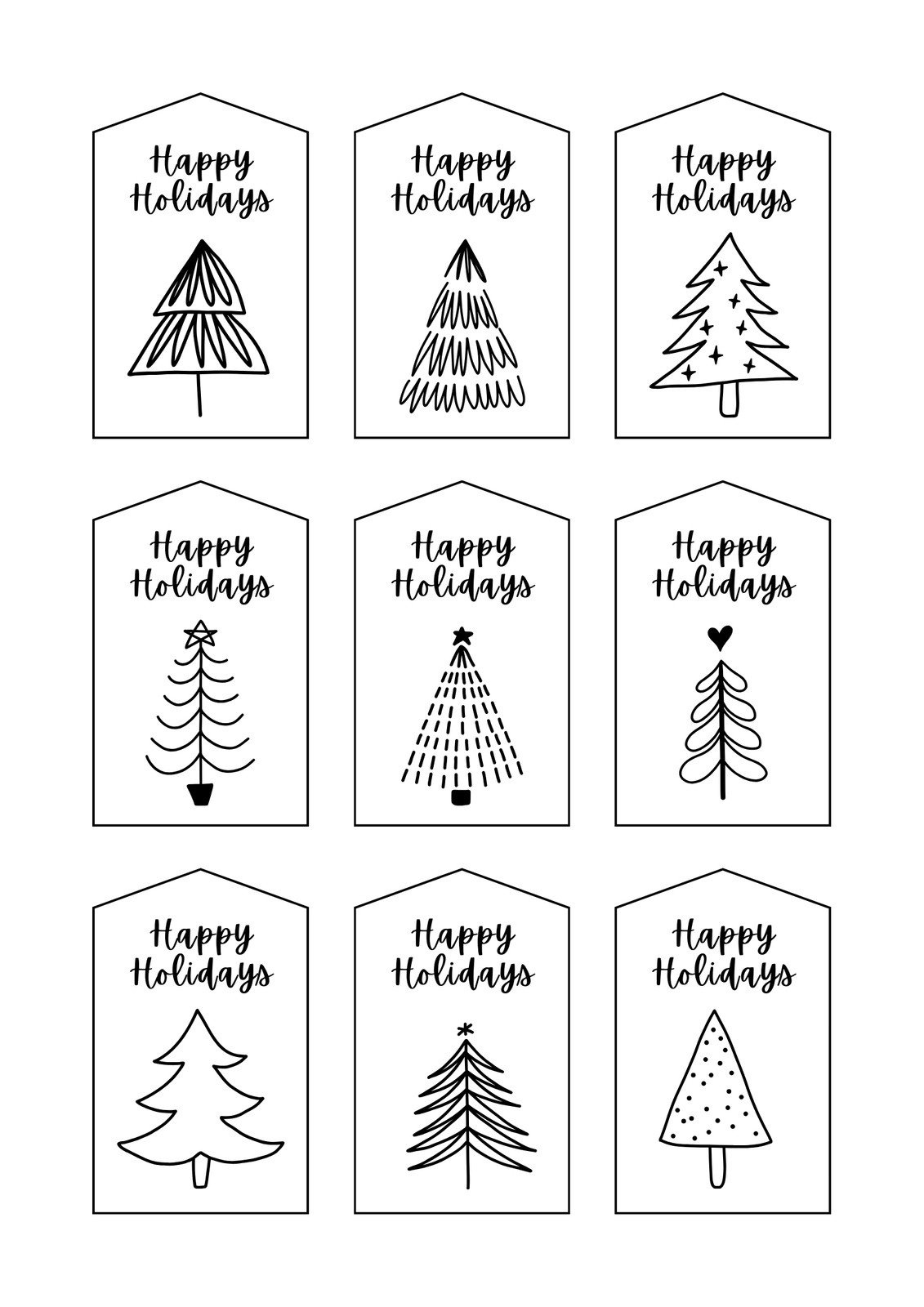 Page 6 - Free, Printable And Customizable Gift Tag Templates | Canva in Christmas Gift Tags Printable Black and White