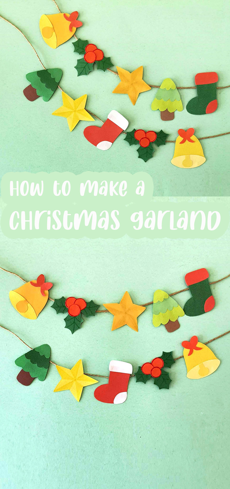 Paper Christmas Garland - Free Template * Moms And Crafters with Christmas Garland Printable