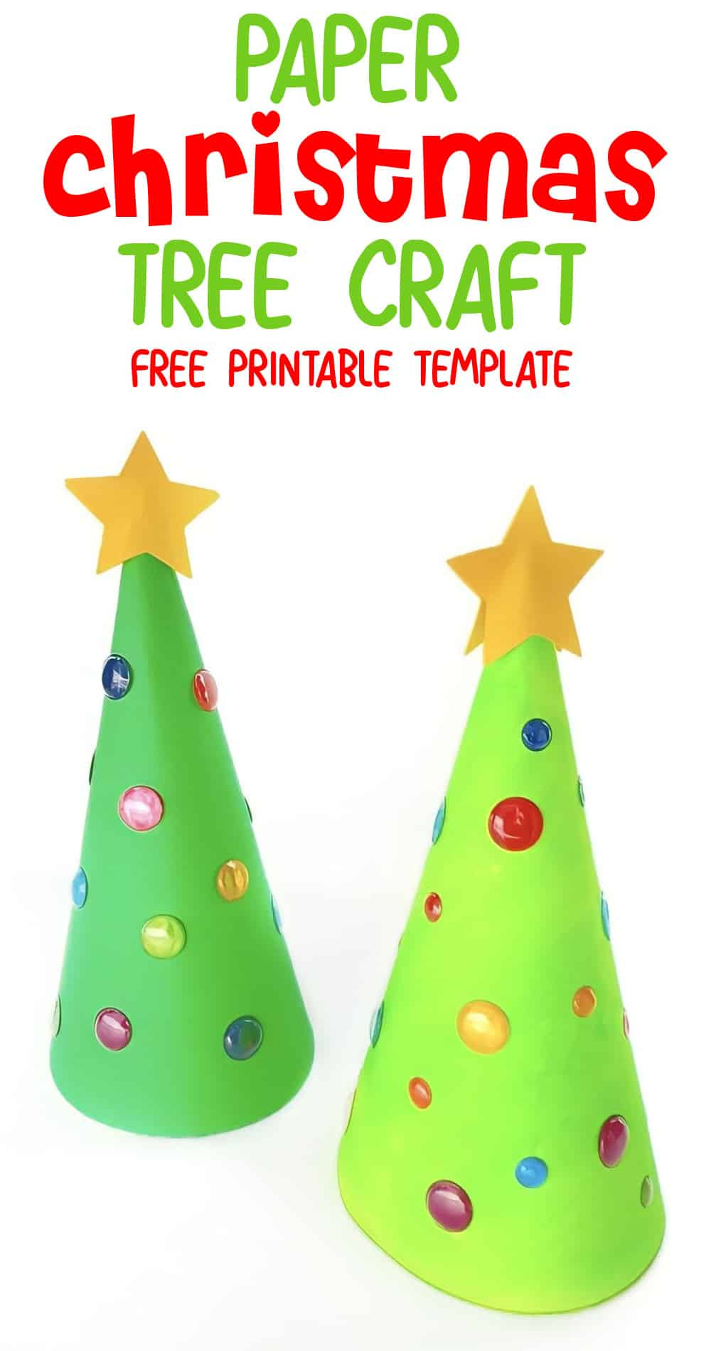 Paper Cone Christmas Tree Craft With Free Printable Template inside Christmas Cone Decorations Printable