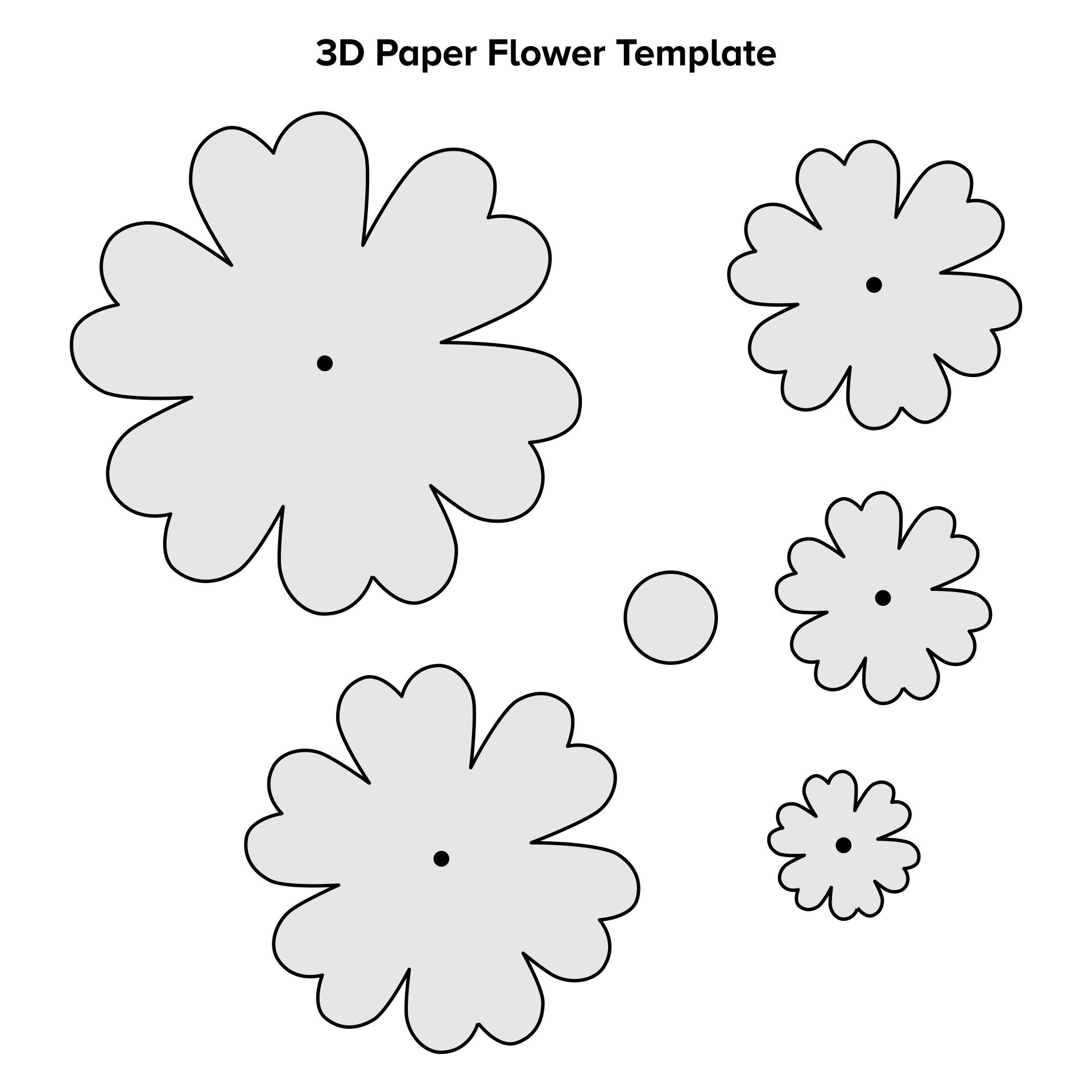 Paper Flower Petal Template - 10 Free Pdf Printables | Printablee for Free Printable 3D Flower Template