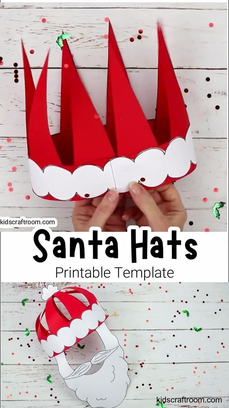Paper Santa Hat Craft inside Santa Hat Cut Out Printable