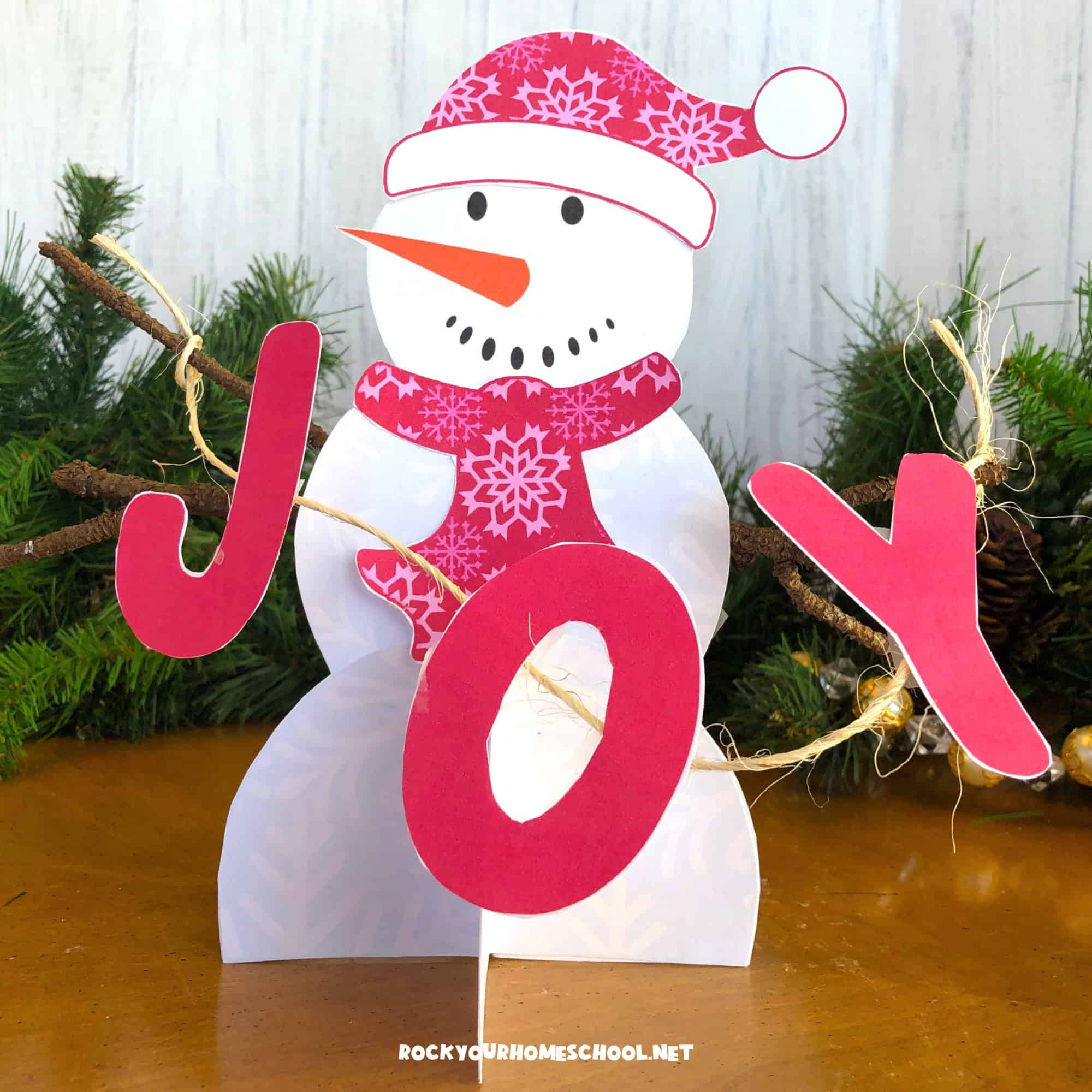 Paper Snowman Craft: Cute Christmas Decor (Free Printable) - Rock with Snowman Christmas Decorations Printable