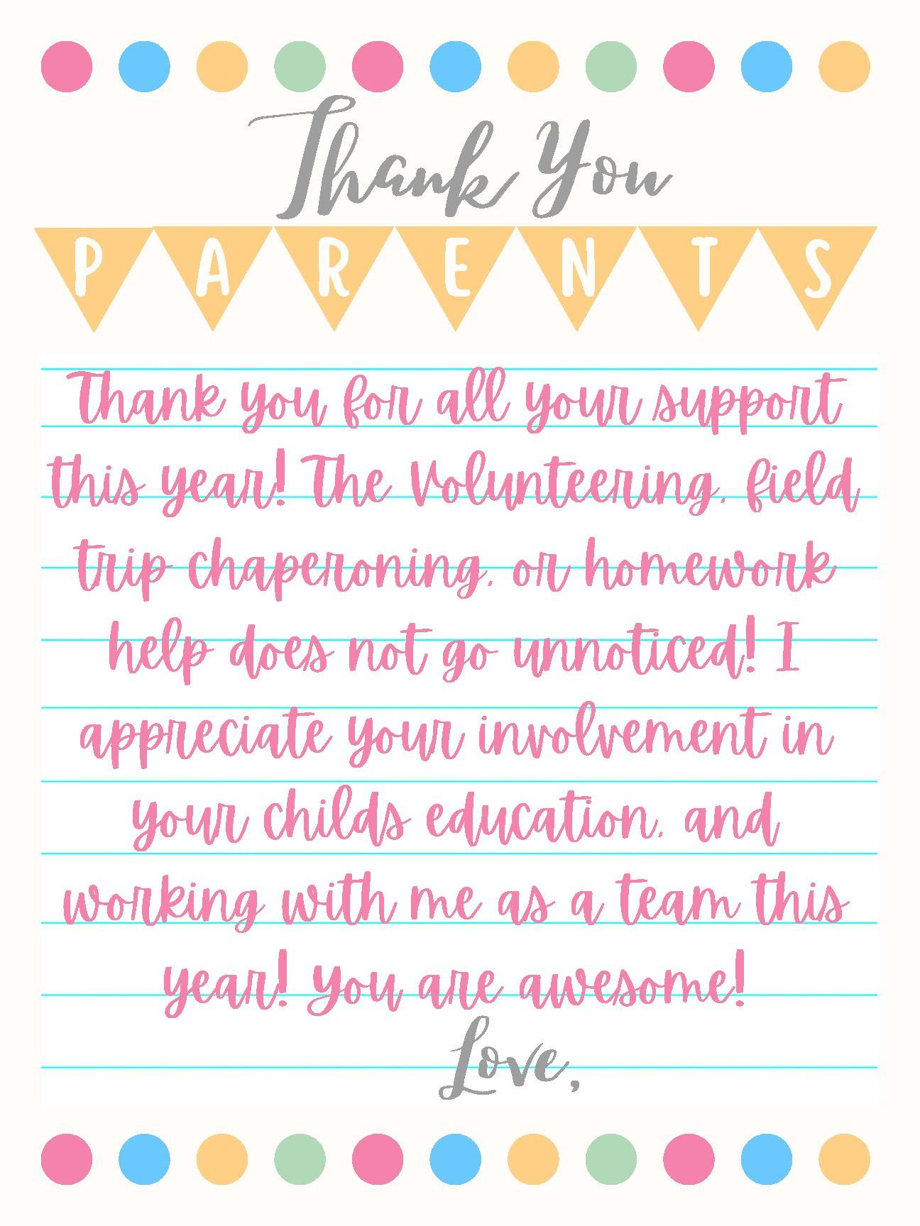 Parent Thank You Cardsfirst Grade Paradise-Teacher Creations for Thank You Cards Printable Tpt