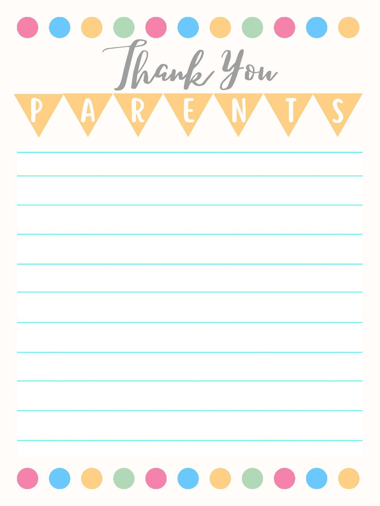 Parent Thank You Cardsfirst Grade Paradise-Teacher Creations regarding Thank You Cards Printable Tpt