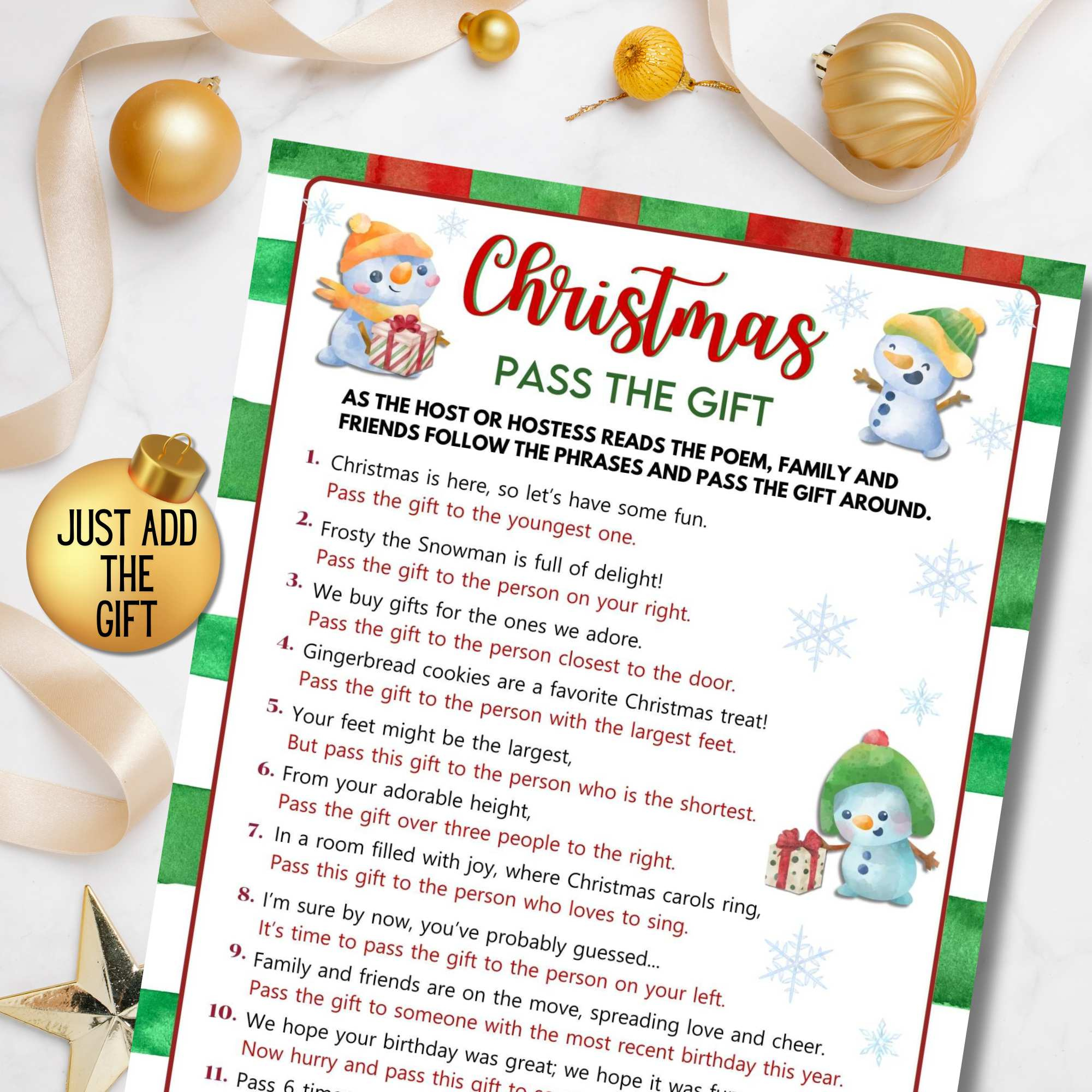 Pass The Gift Christmas Game | Lightly Sketched within Pass the Present Christmas Game Free Printable